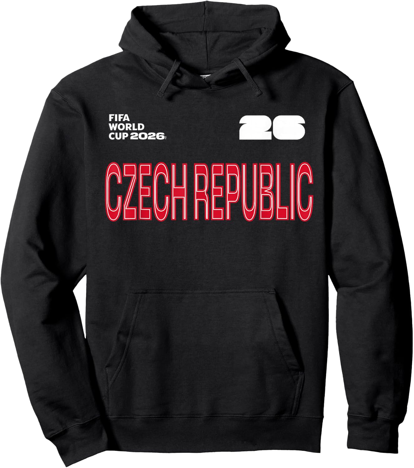 FIFA World CUP26 Czech Republic Outline Graphic Hoodie - Hoodie | Black