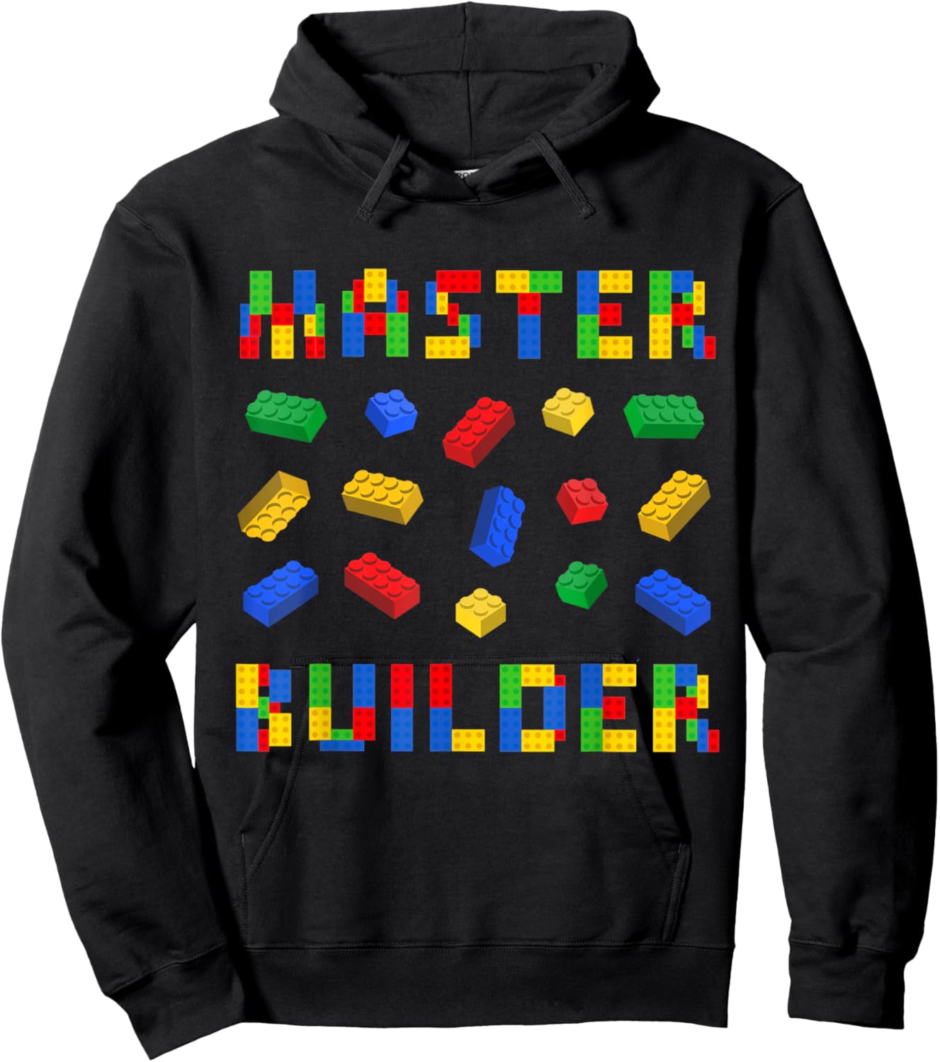 Master Builder Bricks Building Blocks Lover Men Women Kids Hoodie - Hoodie | Black