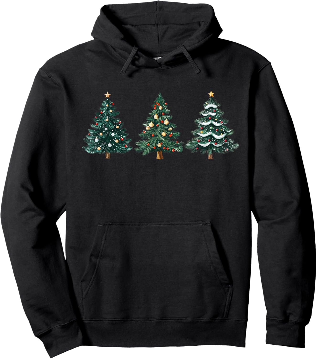 ChristmasTreeXmasCo. Christmas Tree Xmas Graphic -Adults, -Kids - Black, Small, Short Sleeve Hoodie - Hoodie | Black