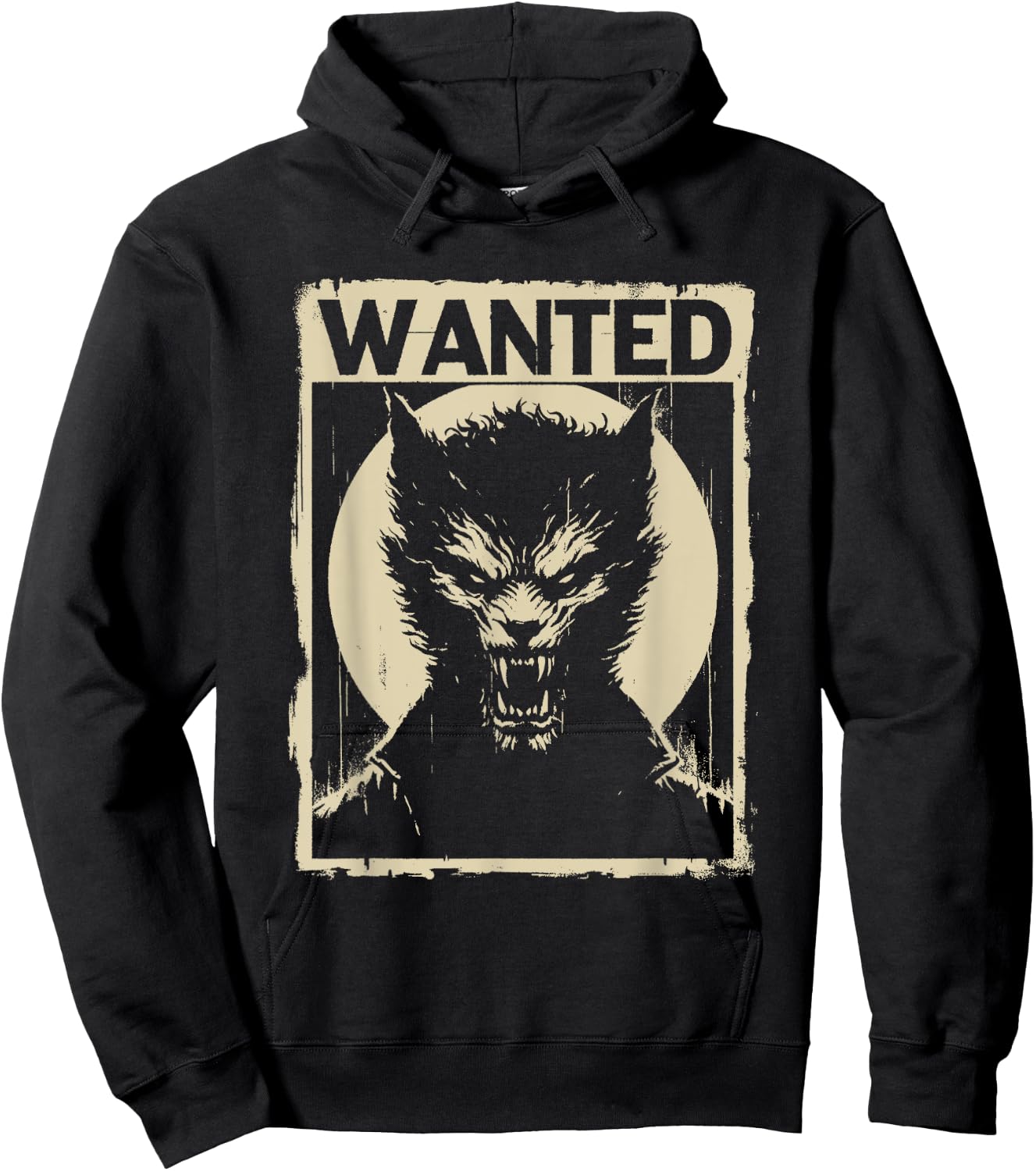 Wanted Werewolf - Creepy Werewolf Halloween Costume Hoodie - Hoodie | Black