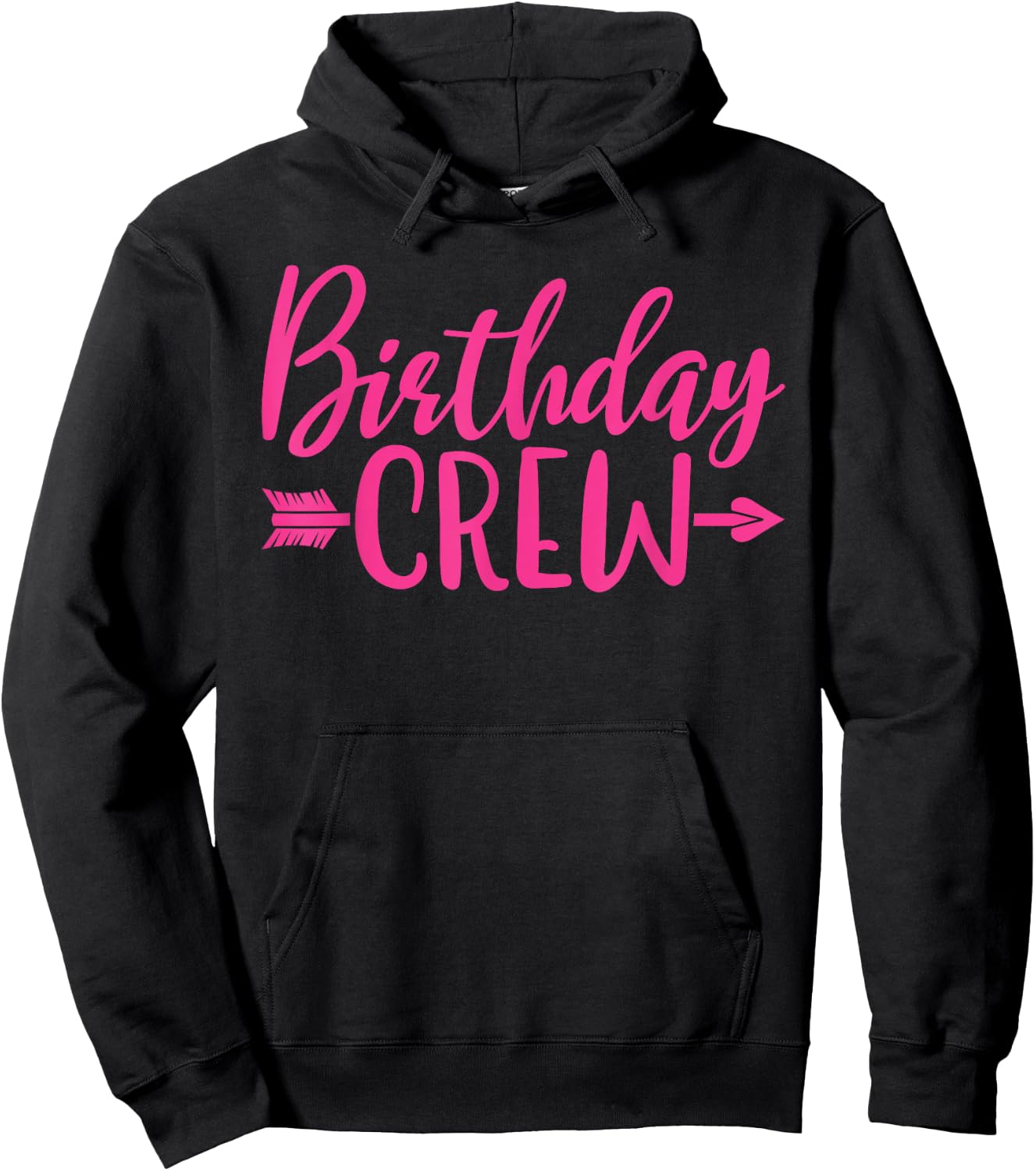 Birthday Crew Pink Women Girls Matching Group Birthday Party Hoodie - Hoodie | Black