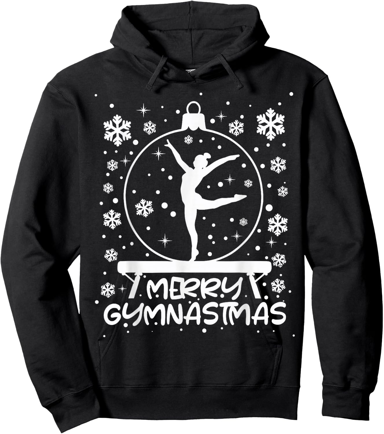 Funny Gymnast Xmas Lights Gymnastics Christmas Hoodie - Hoodie | Black