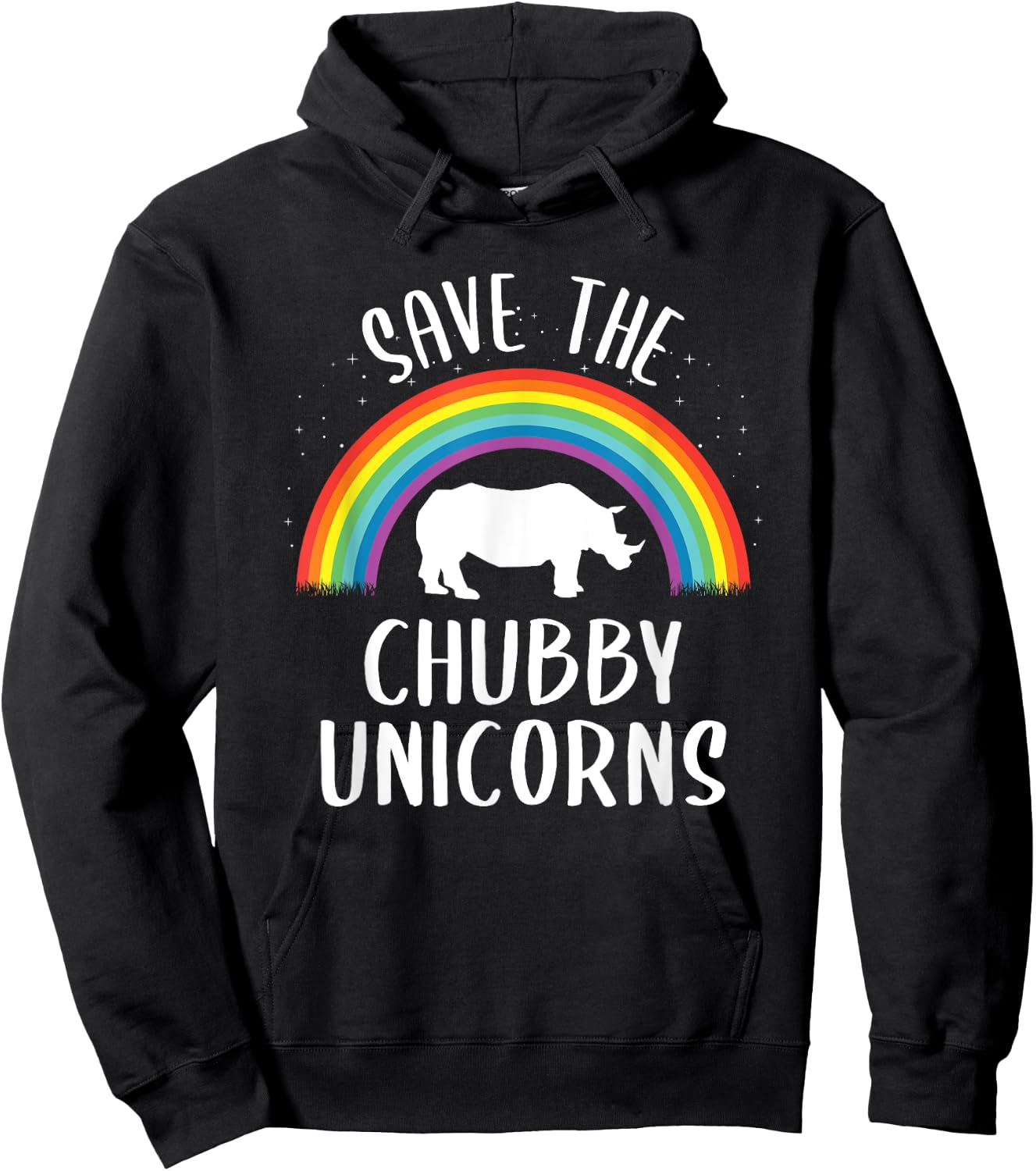 Rainbow Save The Chubby Unicorns Hoodie - Hoodie | Black