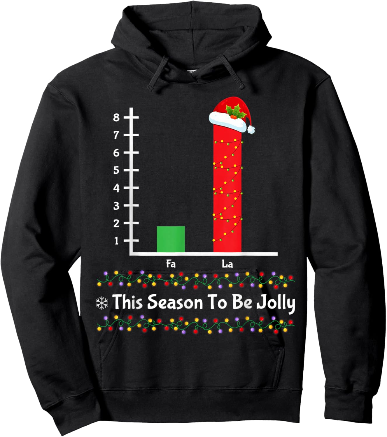 Funny Christmas Fa La La Bar Graph Math Santa Hat Gifts Hoodie - Hoodie | Black