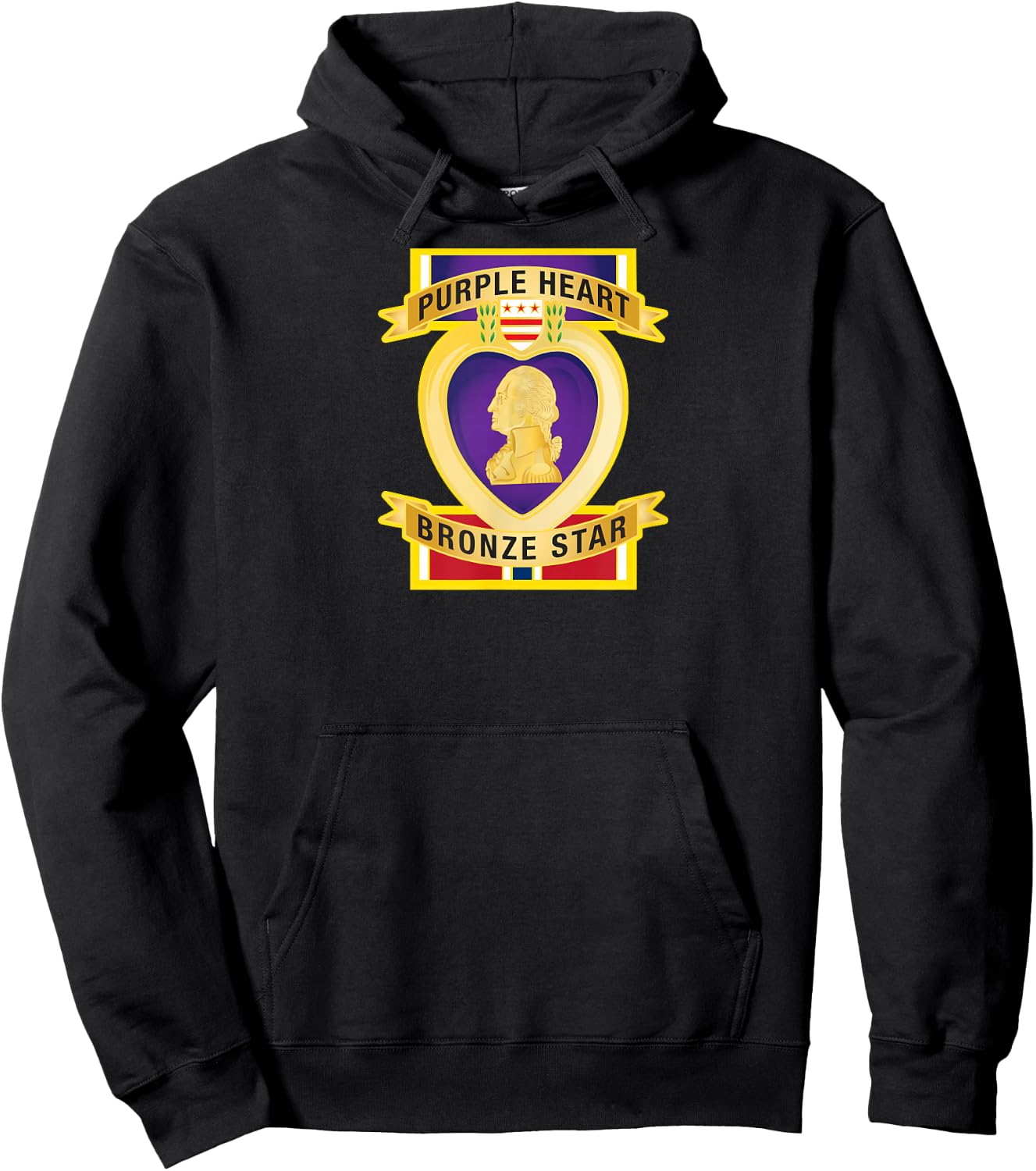 Combat Wounded Bronze Star Hoodie - Hoodie | Black