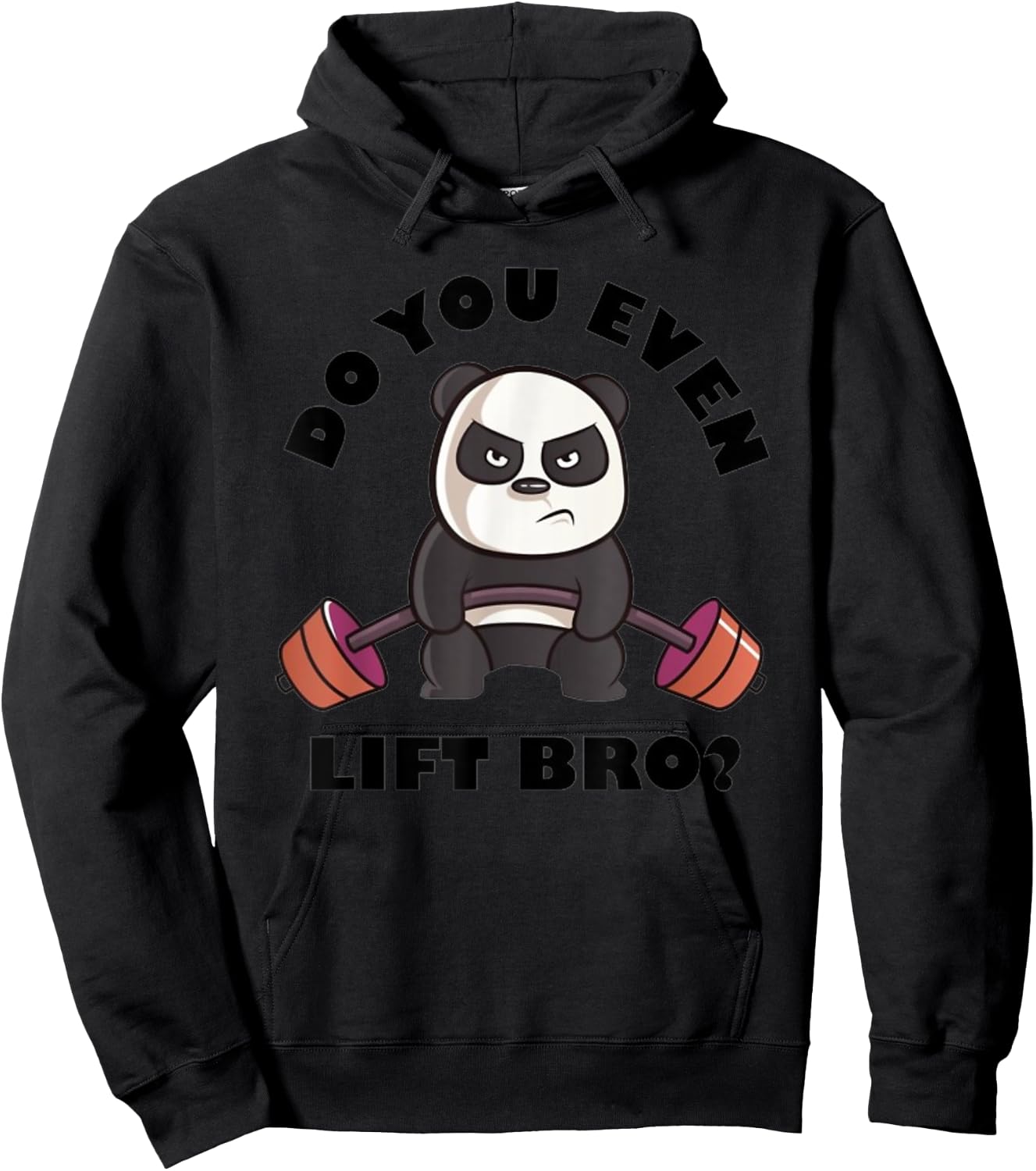 Do You Even Lift Bro Funny Workout Panda Lifting Hoodie - Hoodie | Black