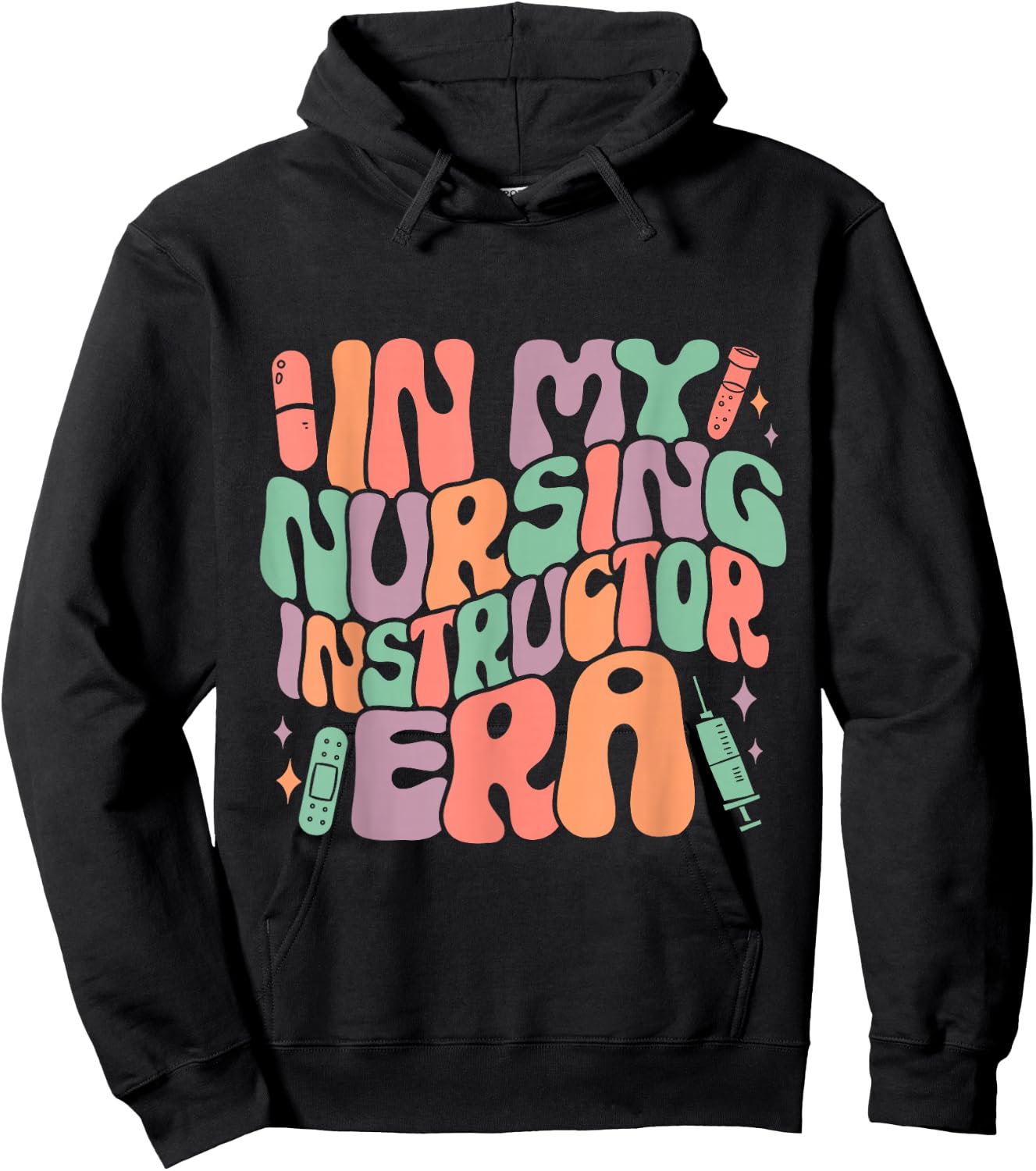 In My Nursing Instructor Era Groovy Hoodie - Hoodie | Black
