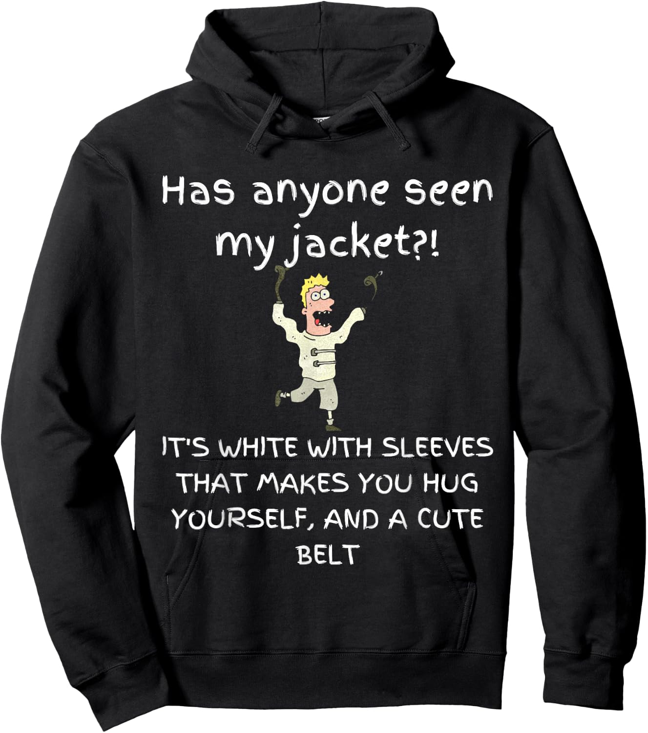 Funny Straight Jacket Hoodie - Hoodie | Black