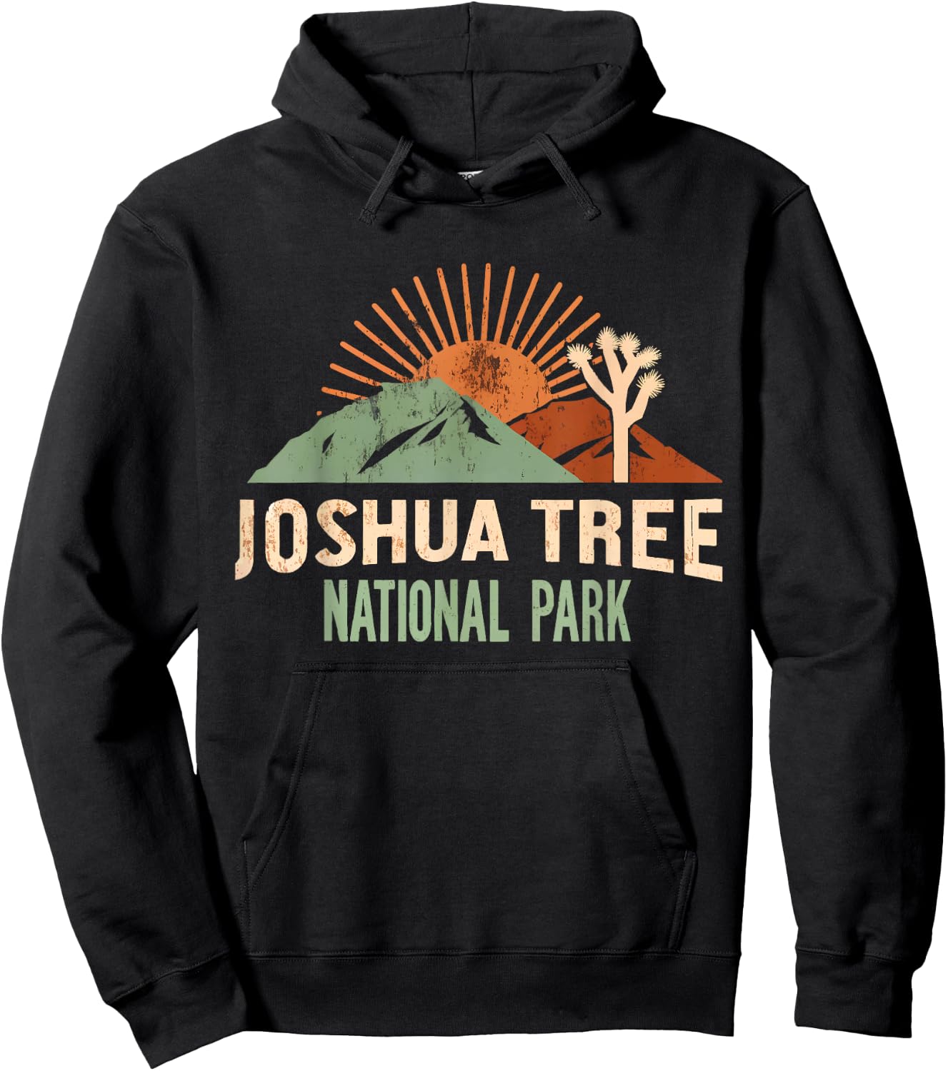 Joshua Tree National Park Vintage Hiking Camping Outdoors Hoodie - Hoodie | Black