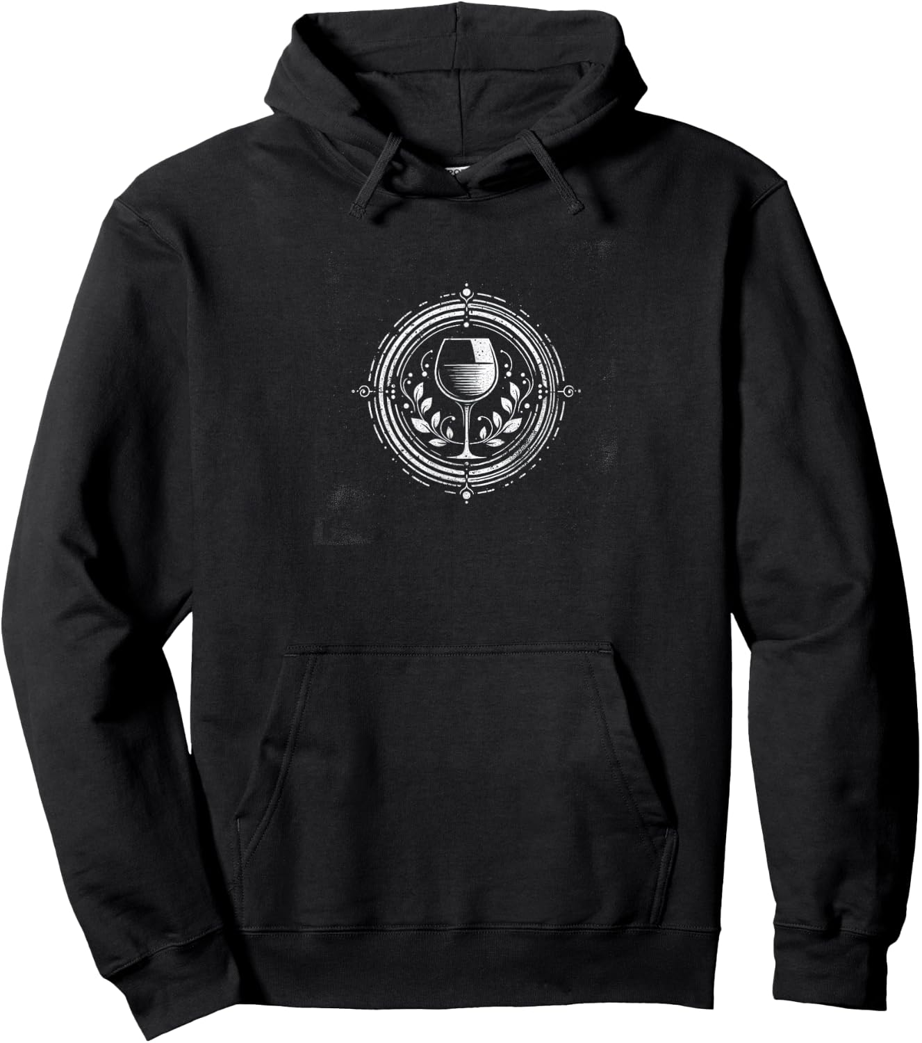 Eleganza Vino Sophisticated Wine Silhouette Hoodie - Hoodie | Black