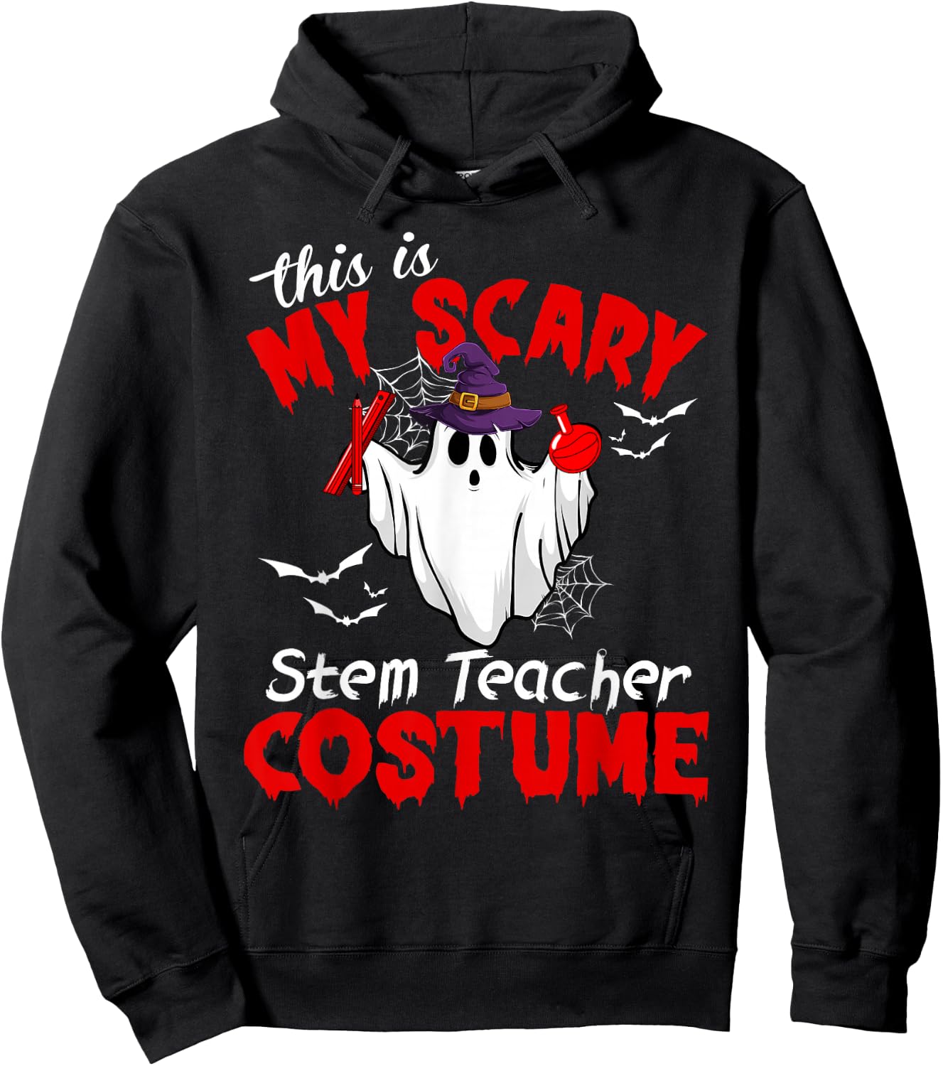 This Is My Scary Stem Teacher Costume Ghost Halloween Hoodie - Hoodie | Black