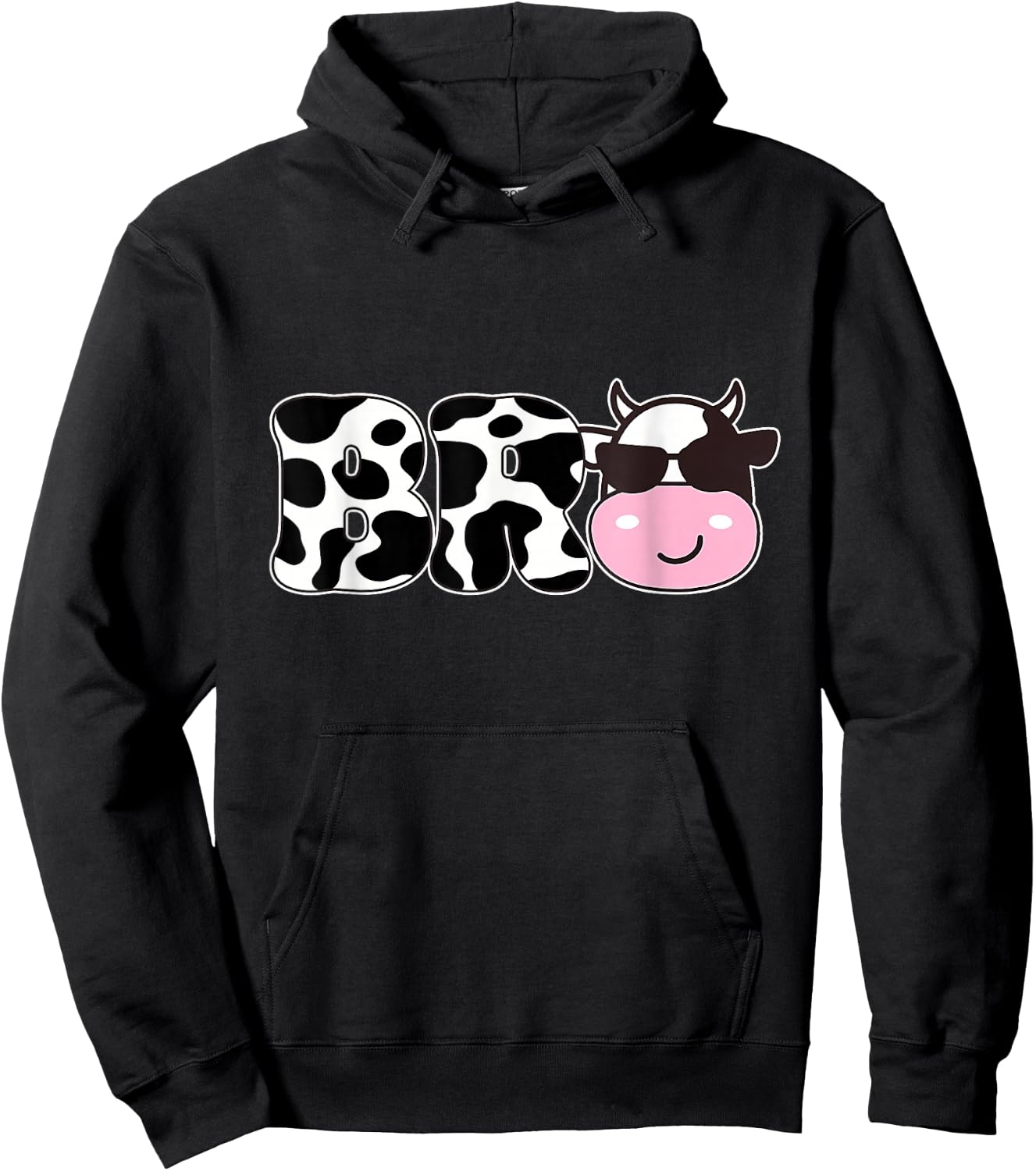 Bro of The Birthday Girl Farm Cow Themed Family Matching Hoodie - Hoodie | Black