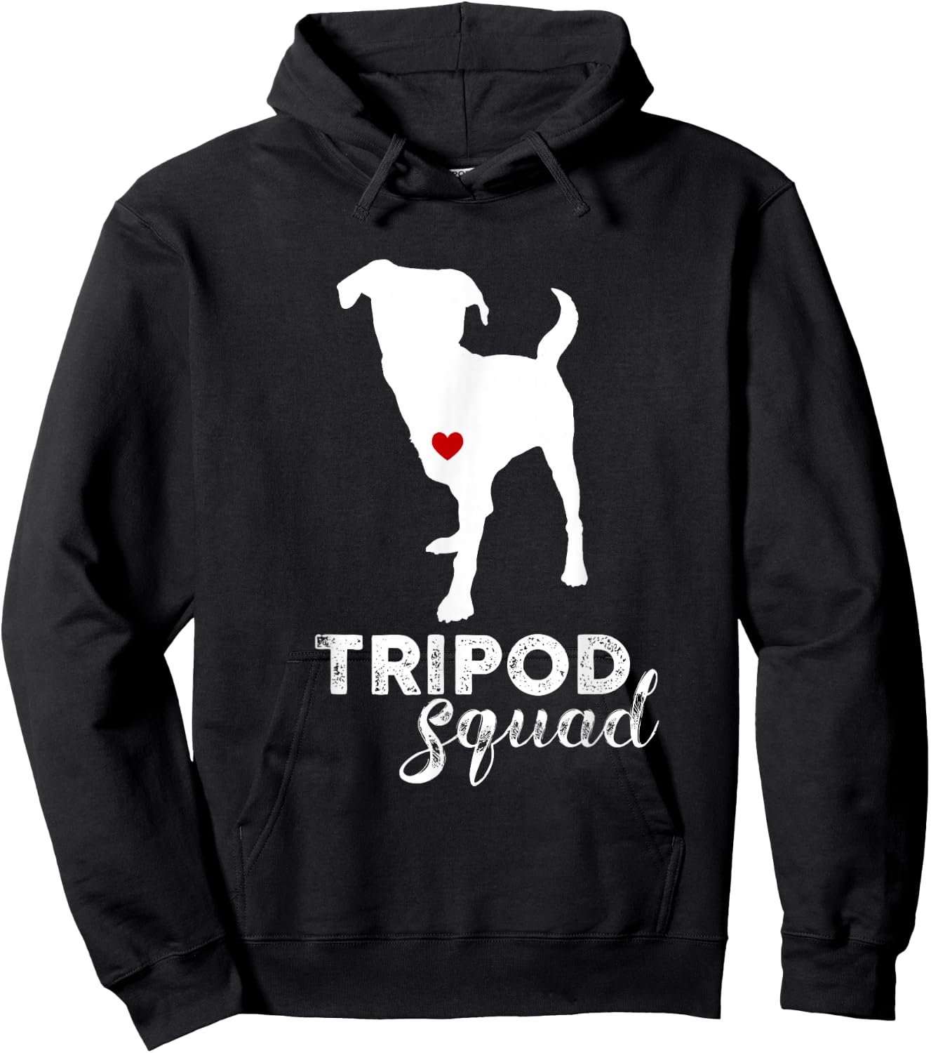 Original Sock Dogs Adult Tripod Dog , Black, Small, Short Sleeve, Cotton, Modern Sporty, Unique Amputation Awareness Theme, Enhanced Fit Construction Hoodie - Hoodie | Black