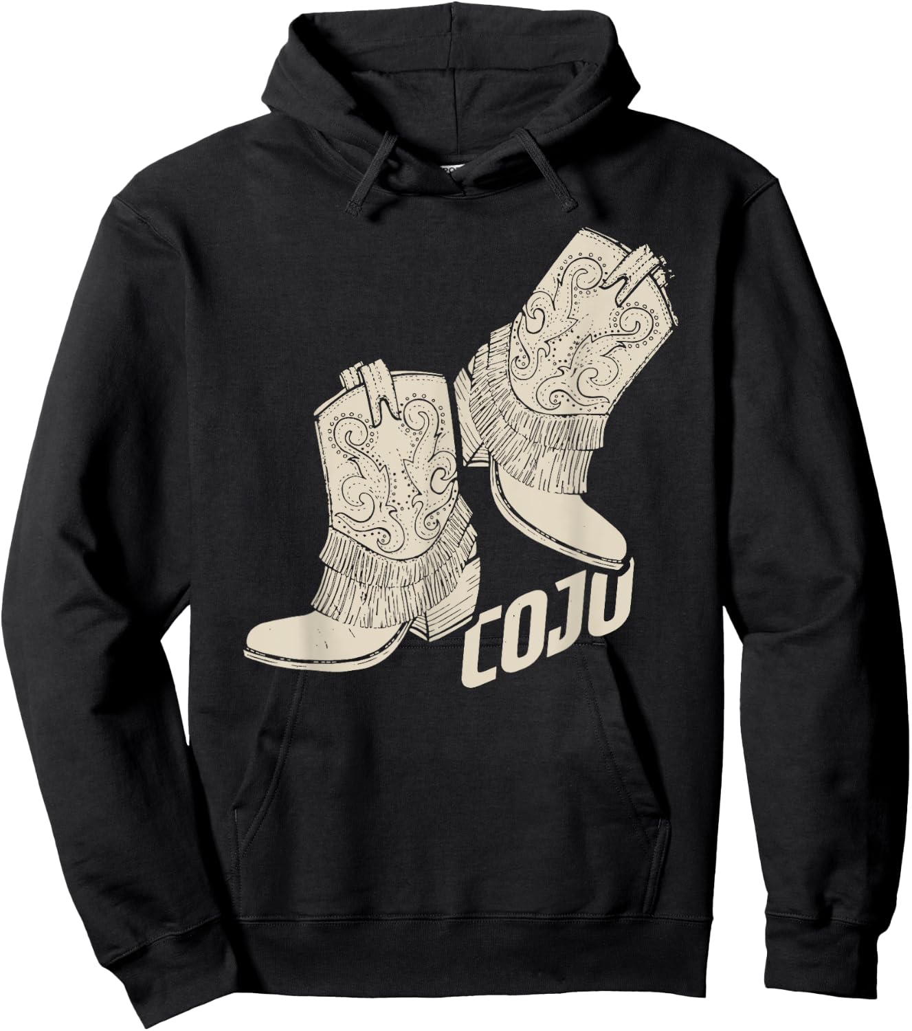 Retro Cojo Johnson Bull Skull Music Country 70s Cowboy Boots Hoodie - Hoodie | Black