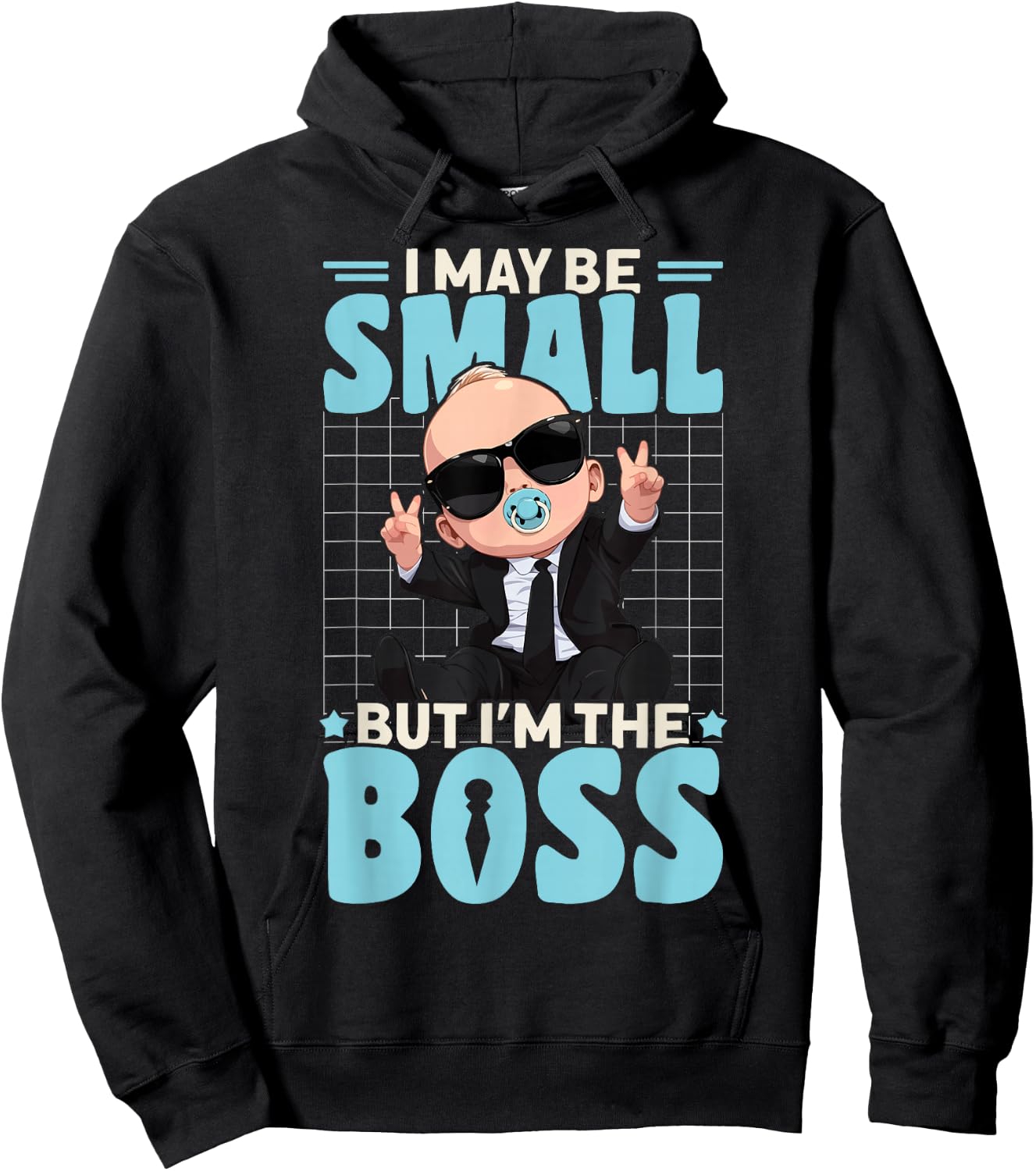 Baby Boss I May Be Small But I'm The Boss Like A Boss Kids Hoodie - Hoodie | Black
