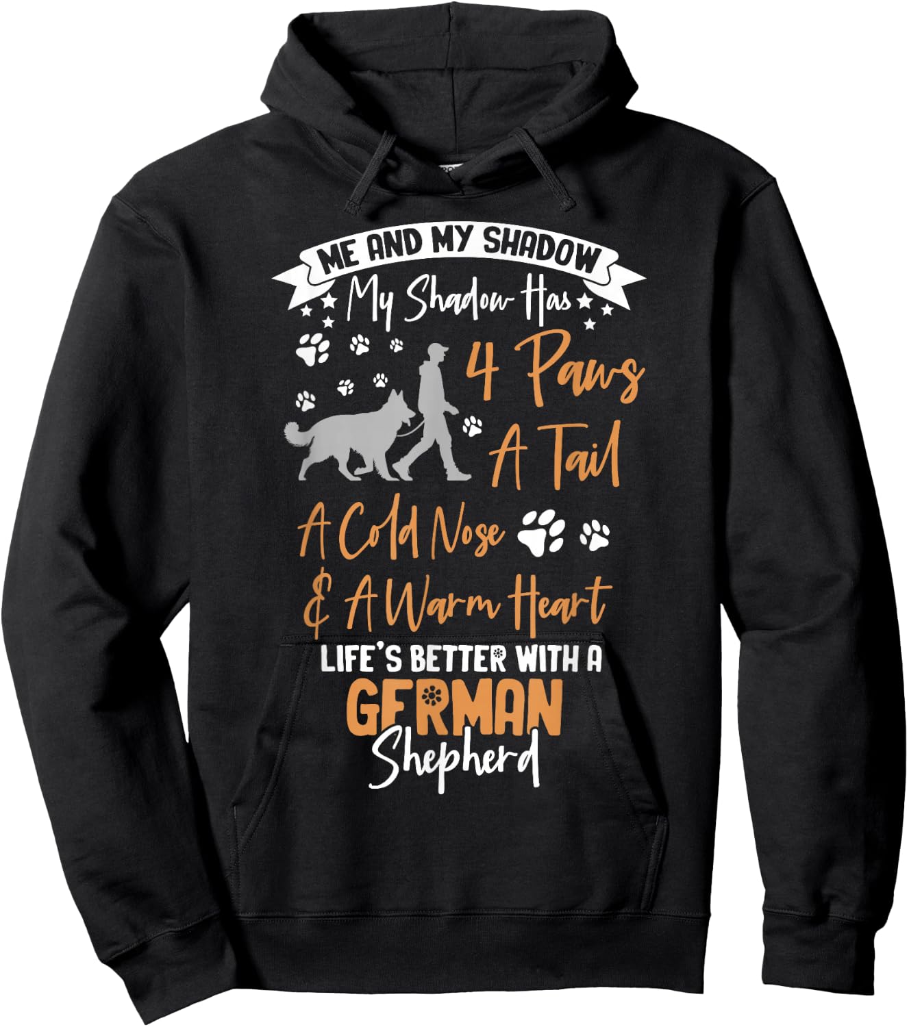 Me And My Shadow German Shepherd Hoodie - Hoodie | Black