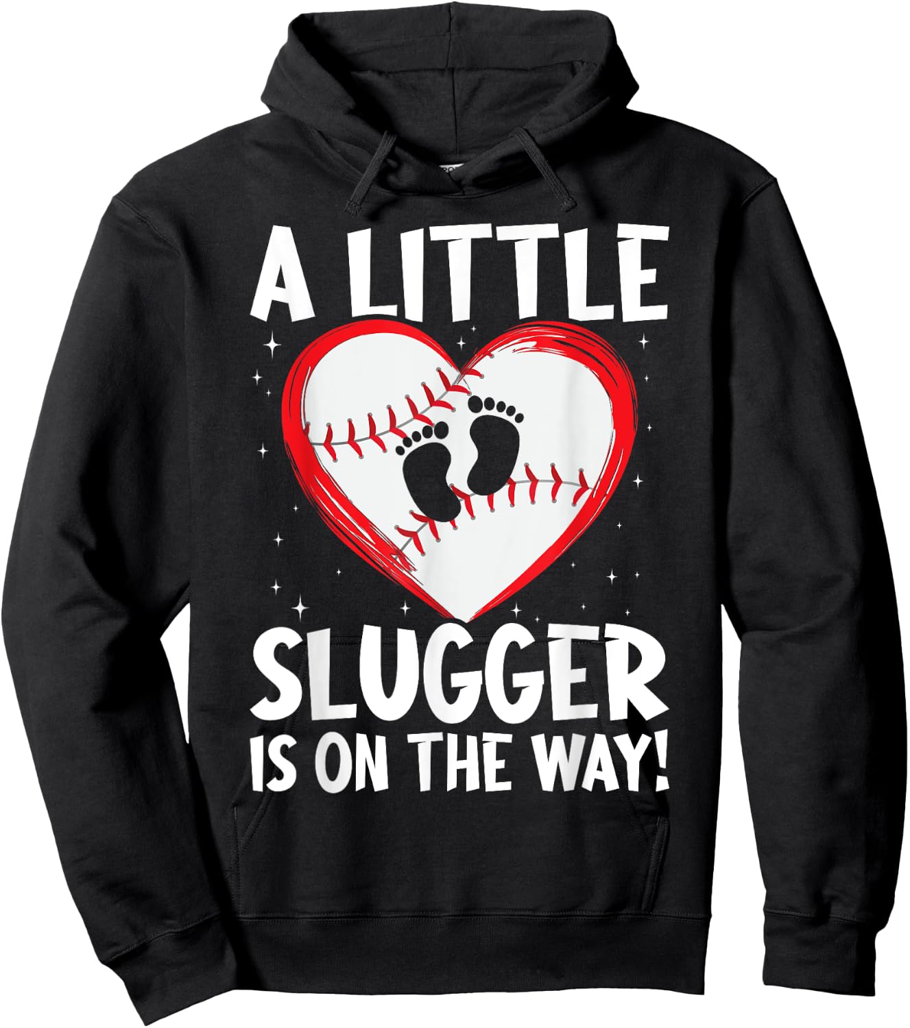 Baseball Pregnancy Announcement Spring Baby Rev Hoodie - Hoodie | Black