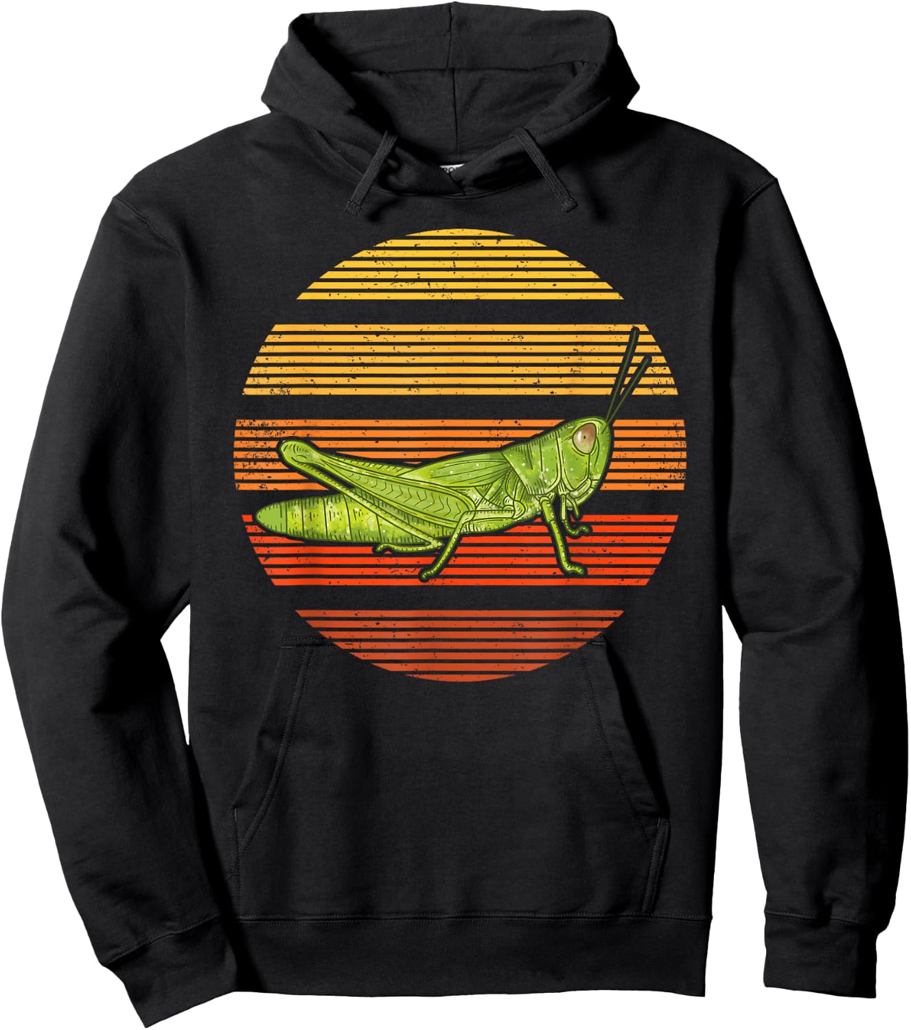 Sunset Grasshopper Lover Gift Vintage Retro Grasshopper Hoodie - Hoodie | Black