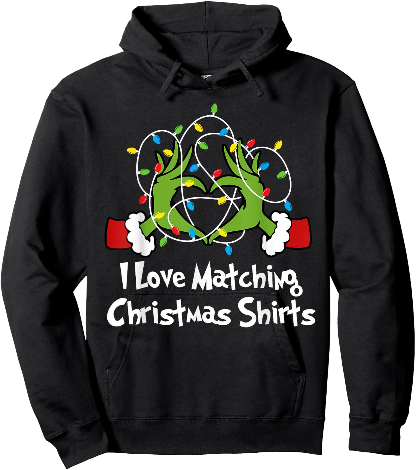 I Love Matching Christmas Shirts But I Don't Lights Couples Hoodie - Hoodie | Black