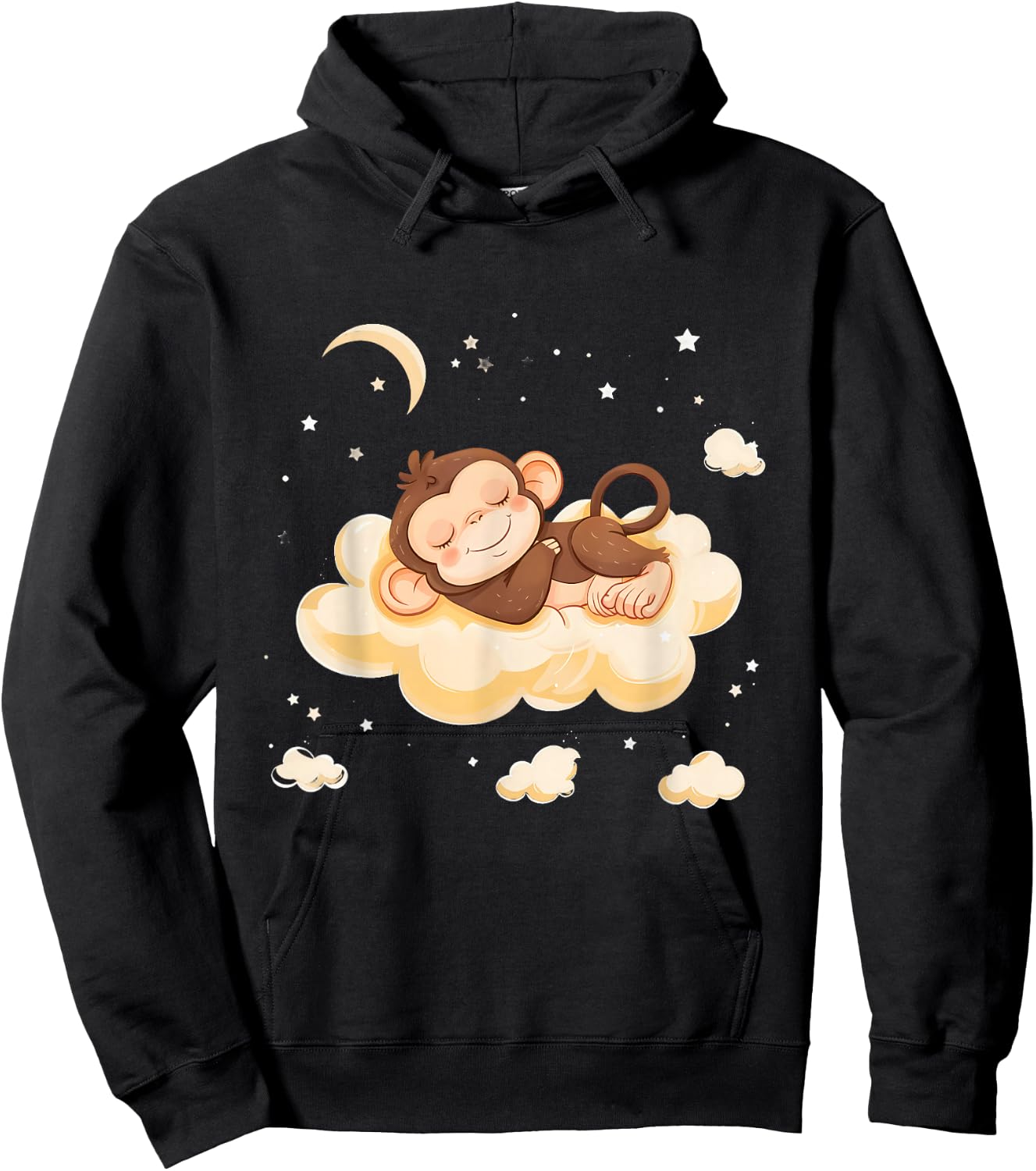 Sleepy Monkey Cloud Sleepy Animal Sleeping Monkey Napping Hoodie - Hoodie | Black