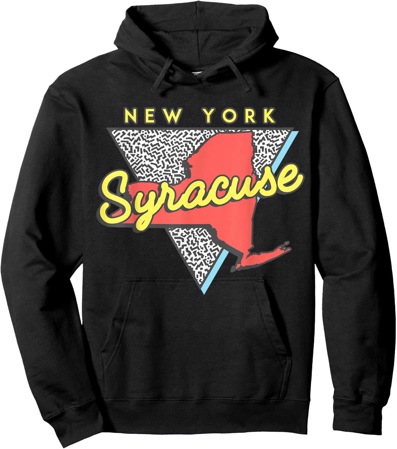 Syracuse New York T Shirt Vintage Triangle Hoodie - Hoodie | Black