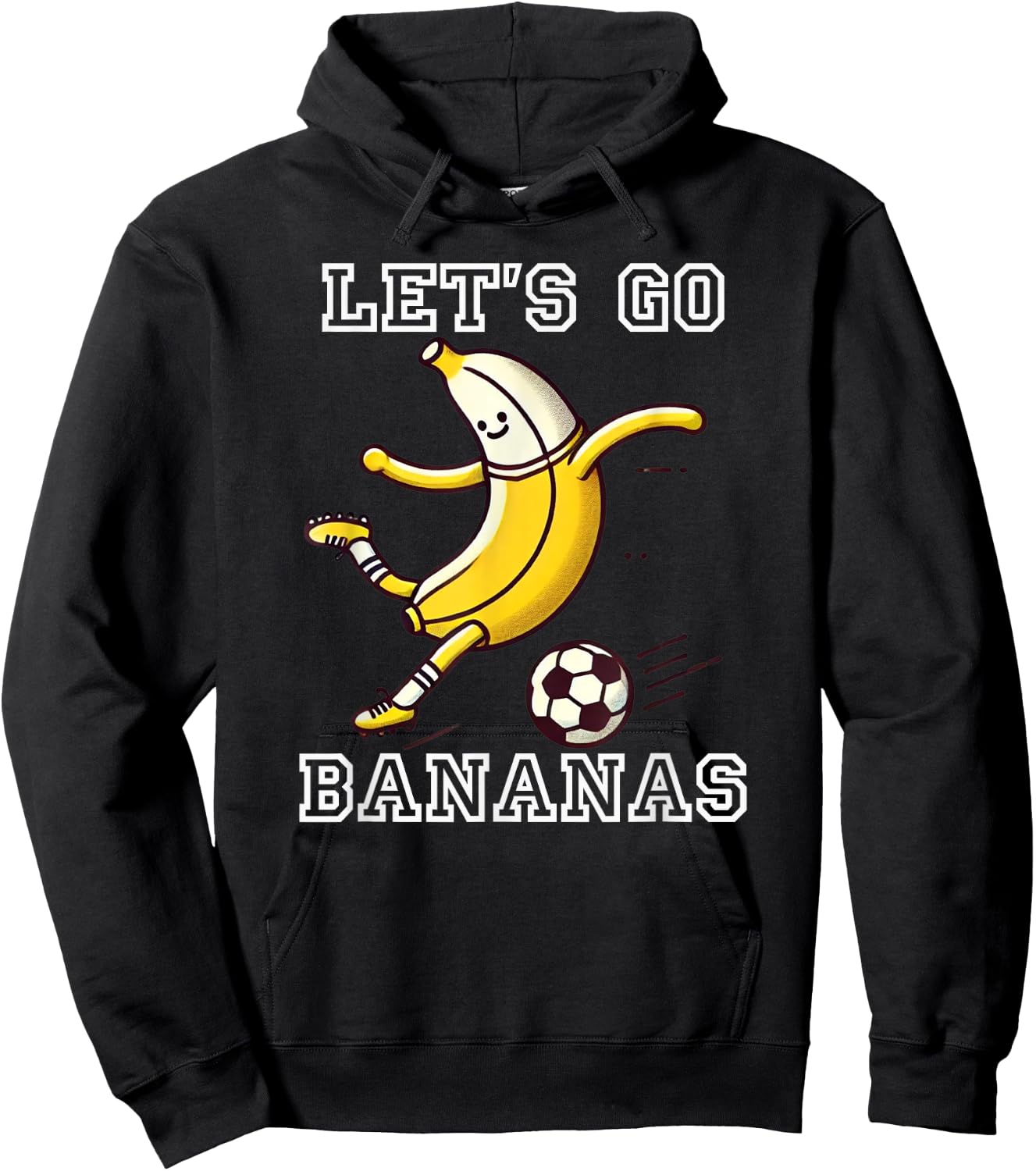 Let's Go Bananas Soccer Player Football Banana Hoodie - Hoodie | Black