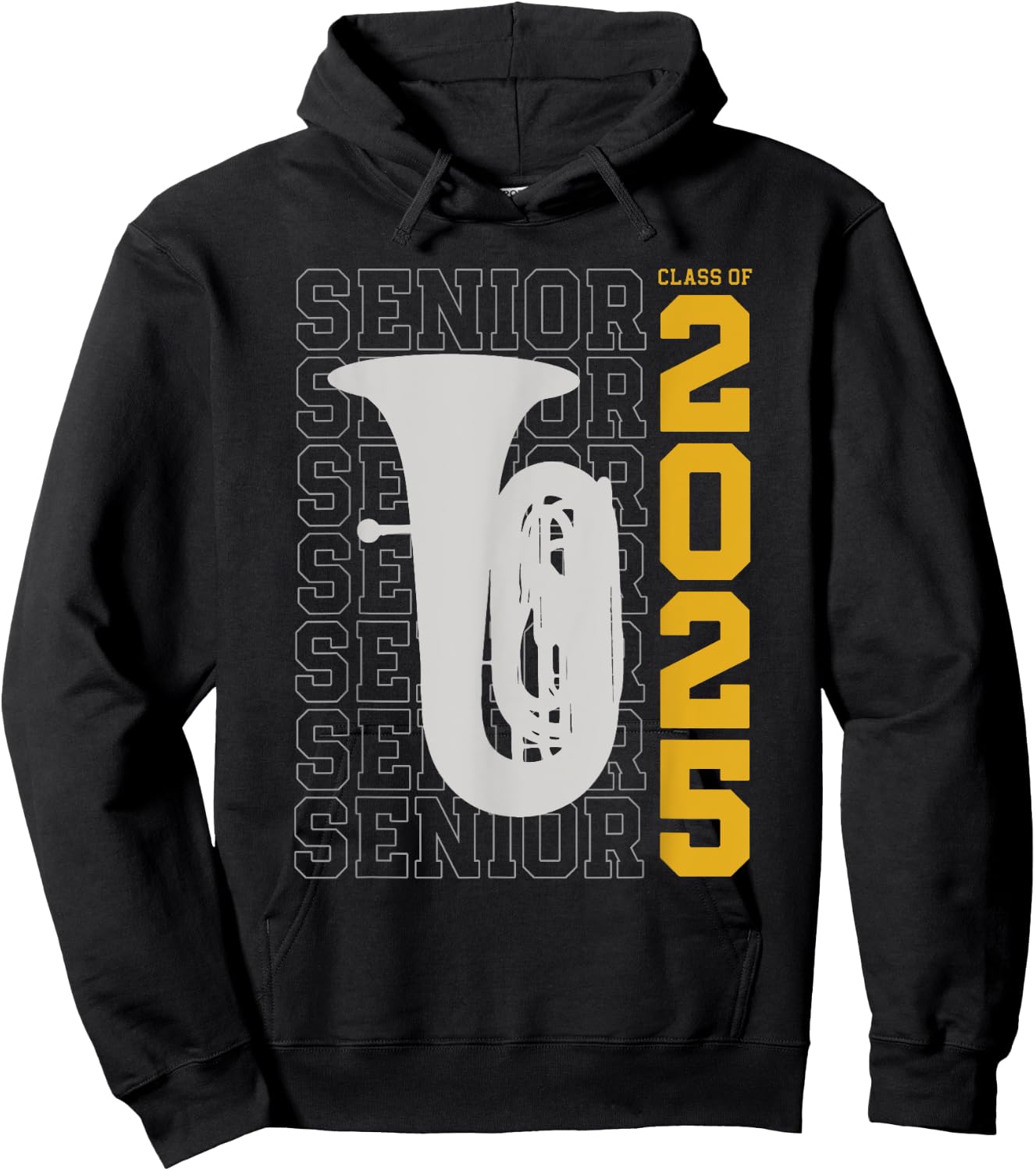 Class of 2025 Senior Tuba for Tuba Player Hoodie - Hoodie | Black