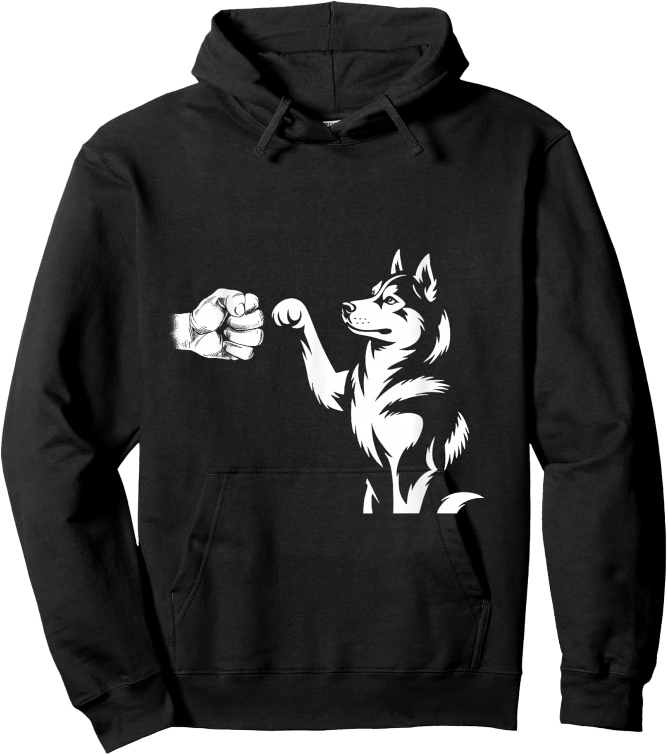Husky Dog Fist Bump Hoodie - Hoodie | Black