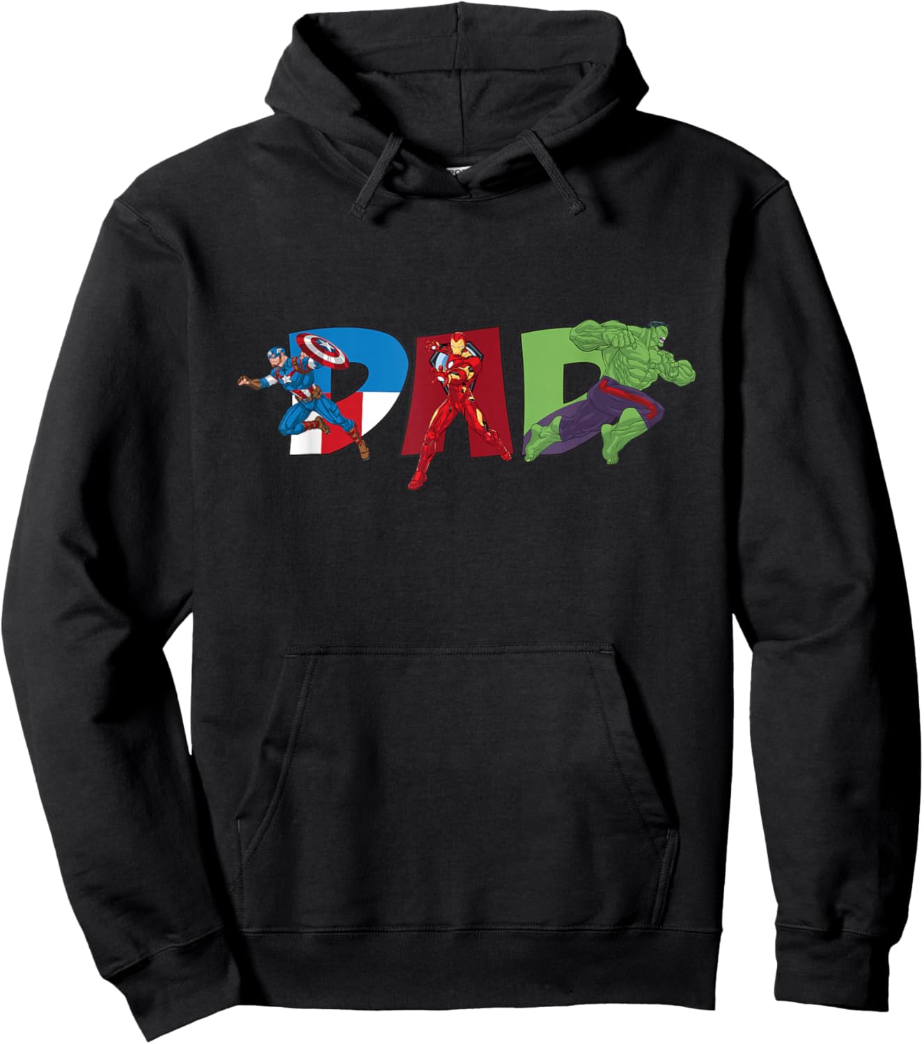 Marvel Avengers Trio Dad Father’s Day Family Trip Birthday Hoodie - Hoodie | Black