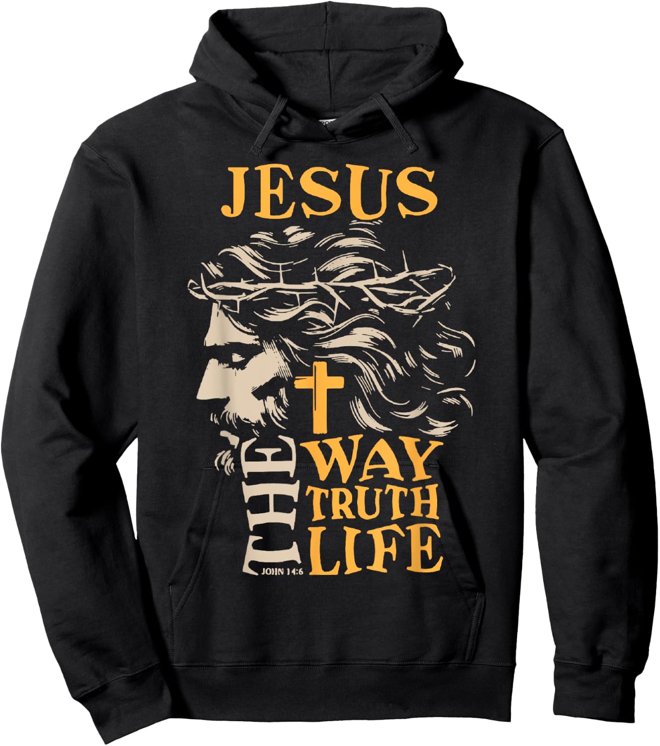 Jesus On The Path Truth Life Christian John 14:6 Bible Verse Hoodie - Hoodie | Black