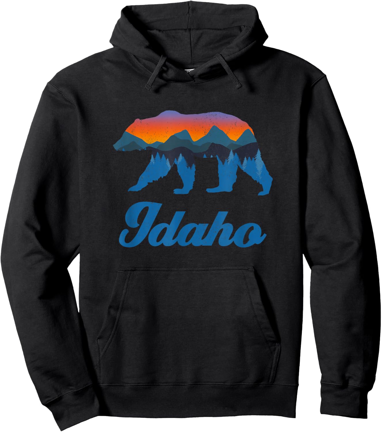 Vintage Idaho Power Bear Forest Grizzly Proud Outdoor Scenic Hoodie - Hoodie | Black