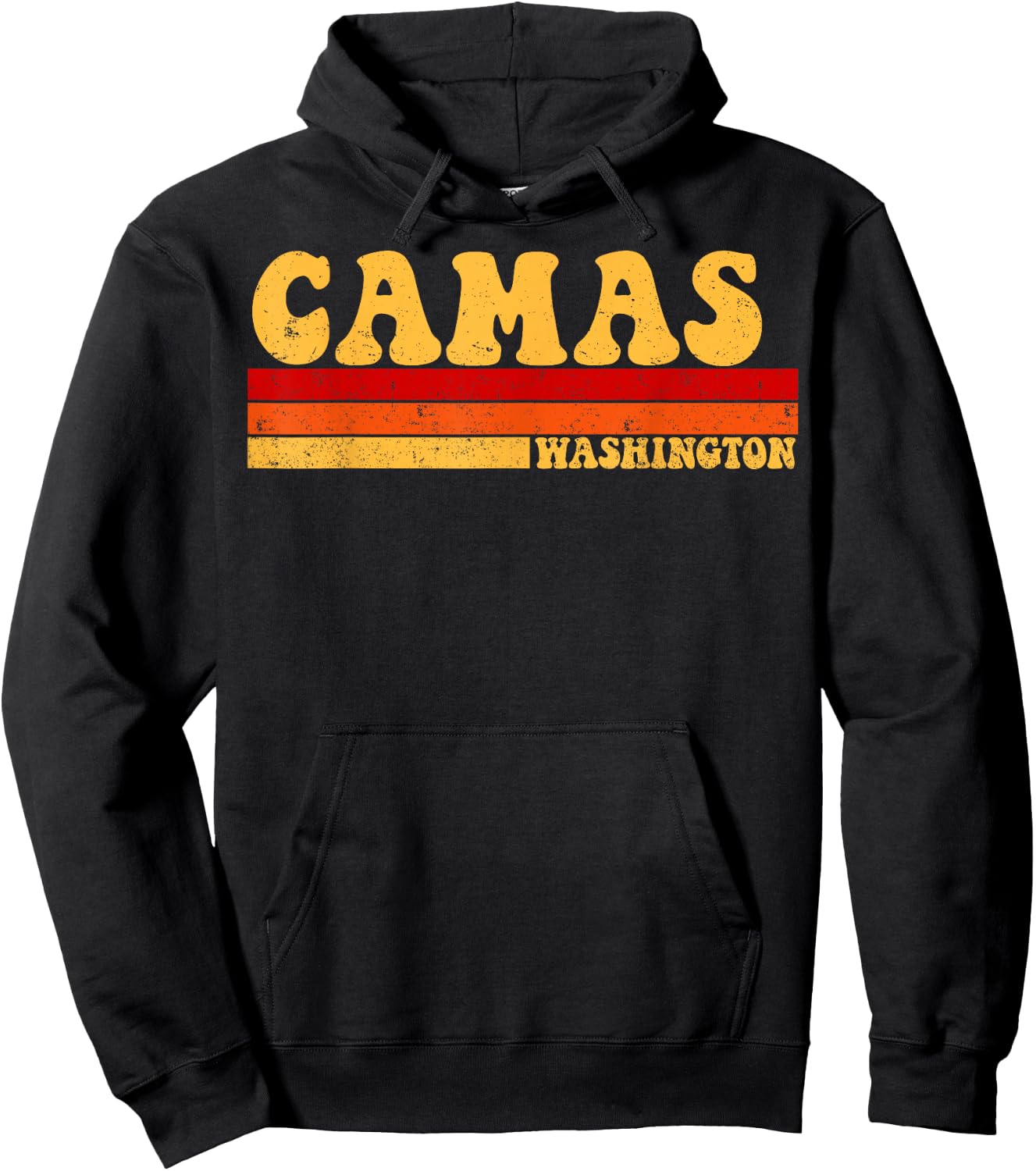CAMAS Washington City Vintage Roots Retro Design 70s 80s Hoodie - Hoodie | Black