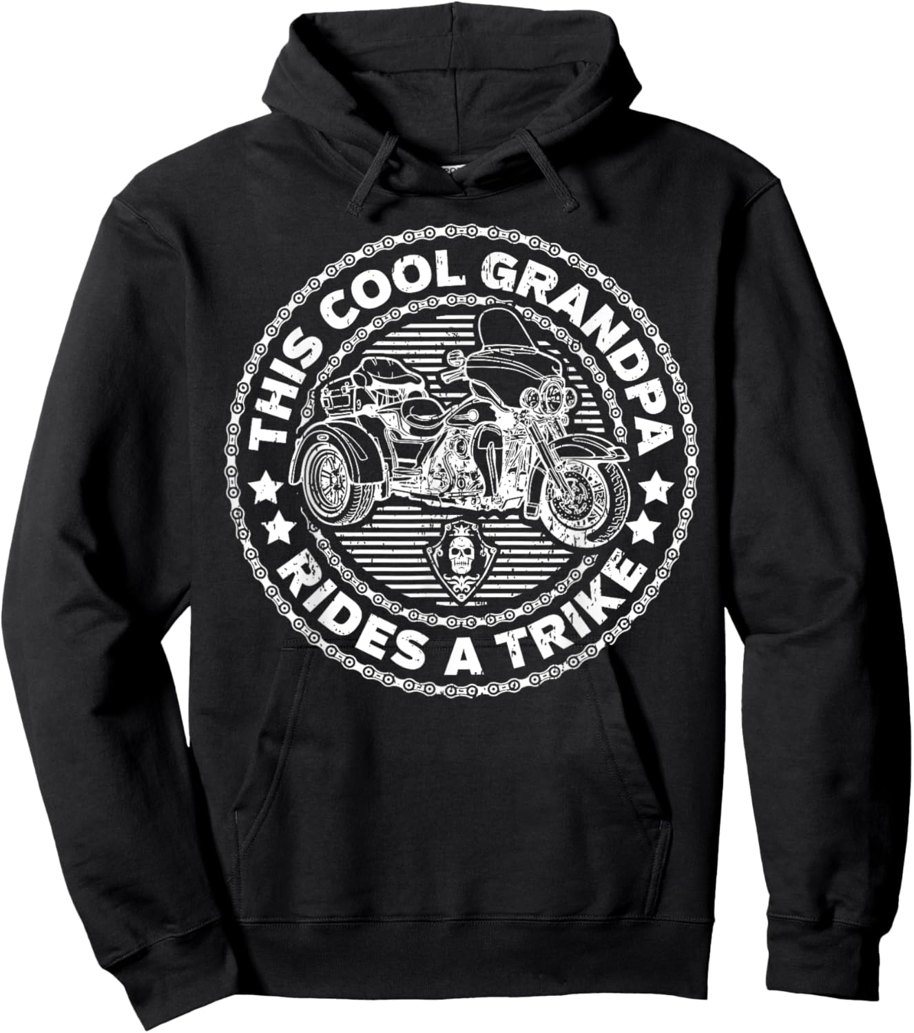This Cool Grandpa Rides A Trike Shirt Biker Hoodie - Hoodie | Black