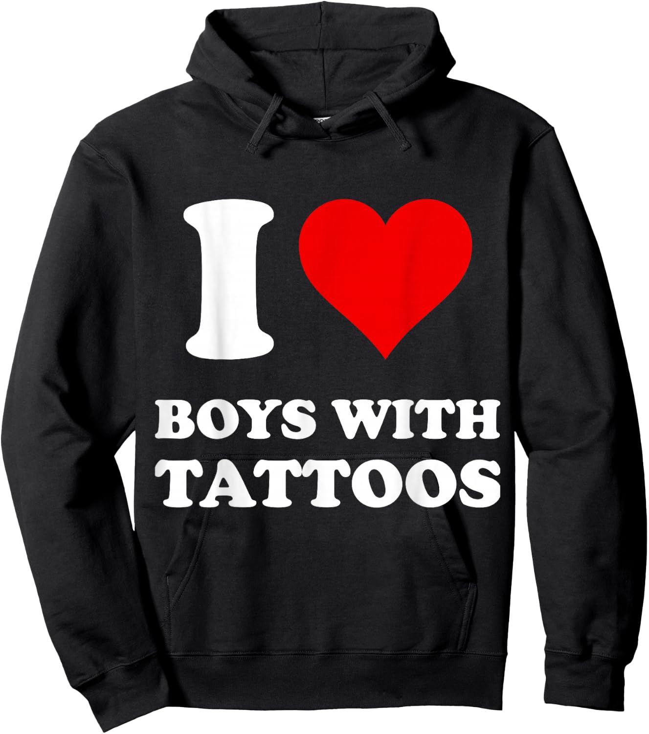 I Love Boys with Tattoos Hoodie - Hoodie | Black