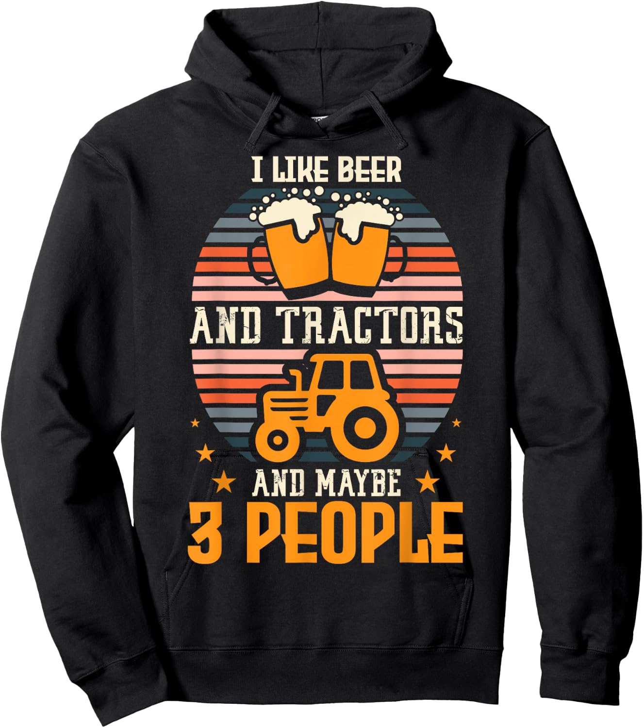 I Like Beer And Tractors And Maybe 3 People Farming Farm Hoodie - Hoodie | Black