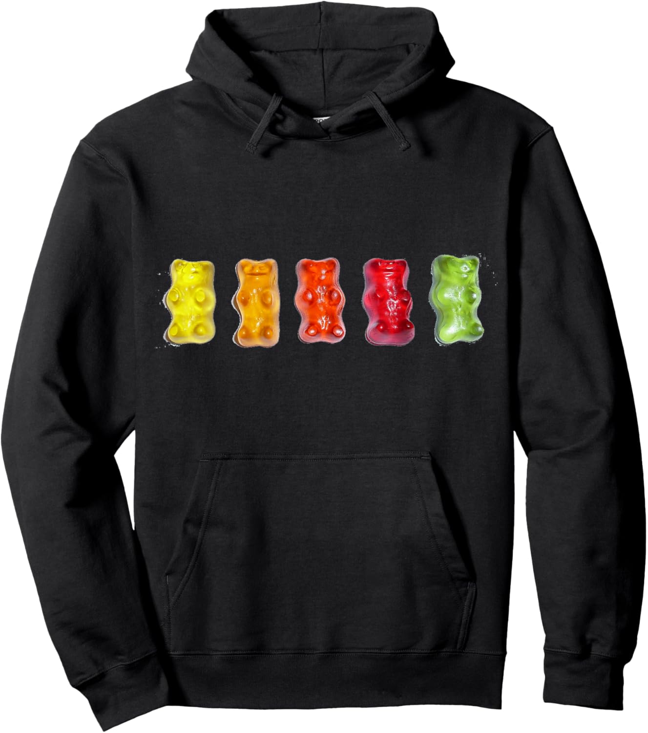 ArtAttack Classic Fit Gummy Bear Cartoon , Black, Small Hoodie - Hoodie | Black