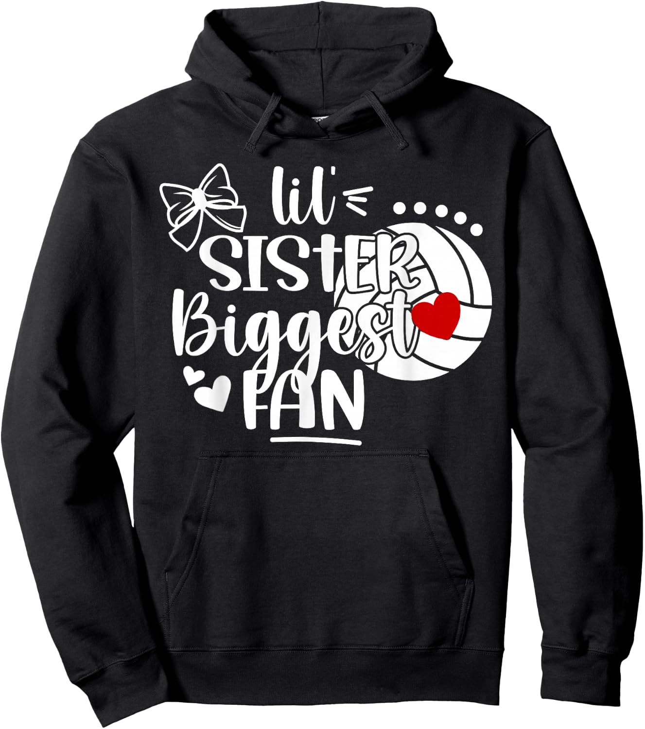 Lil' Sister Volleyball Sister Of A Volleyball Player Hoodie - Hoodie | Black