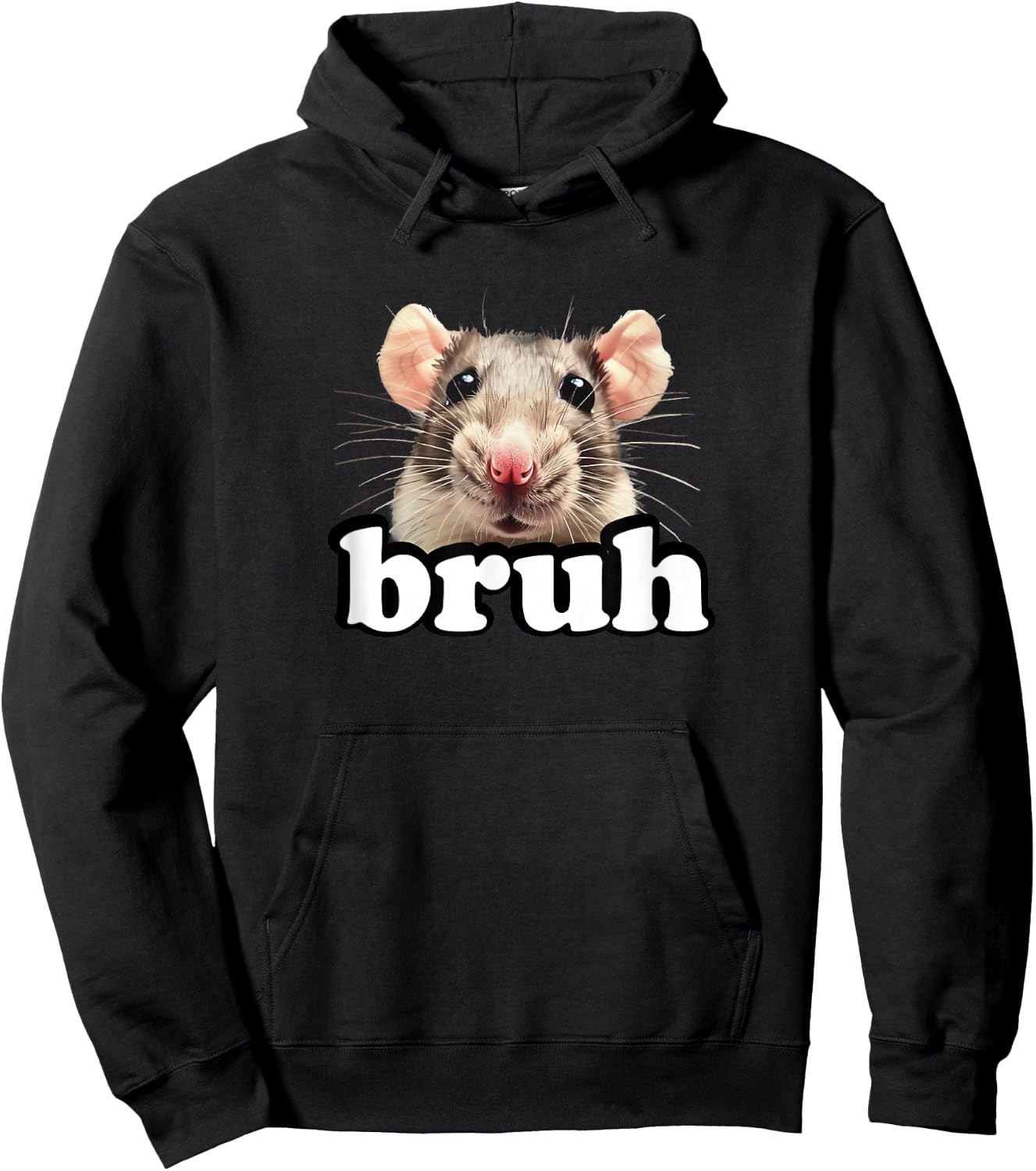 Fancy Rat Rodent Owner Gifts Shirts & Kids Bruh Pet Rat Lover Black Small Modern Round Collar Short Sleeve Hoodie - Hoodie | Black