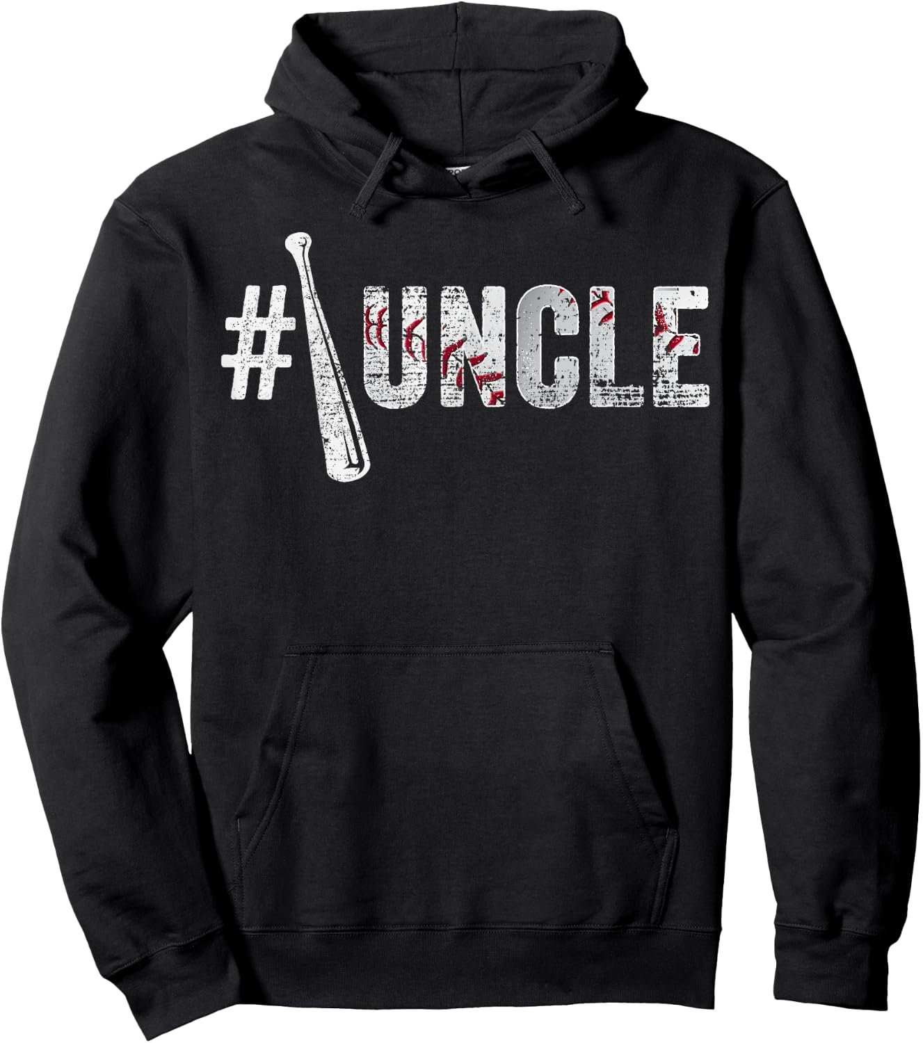 Number One Baseball Uncle Fathers Day Funny Baseball Uncle Hoodie - Hoodie | Black