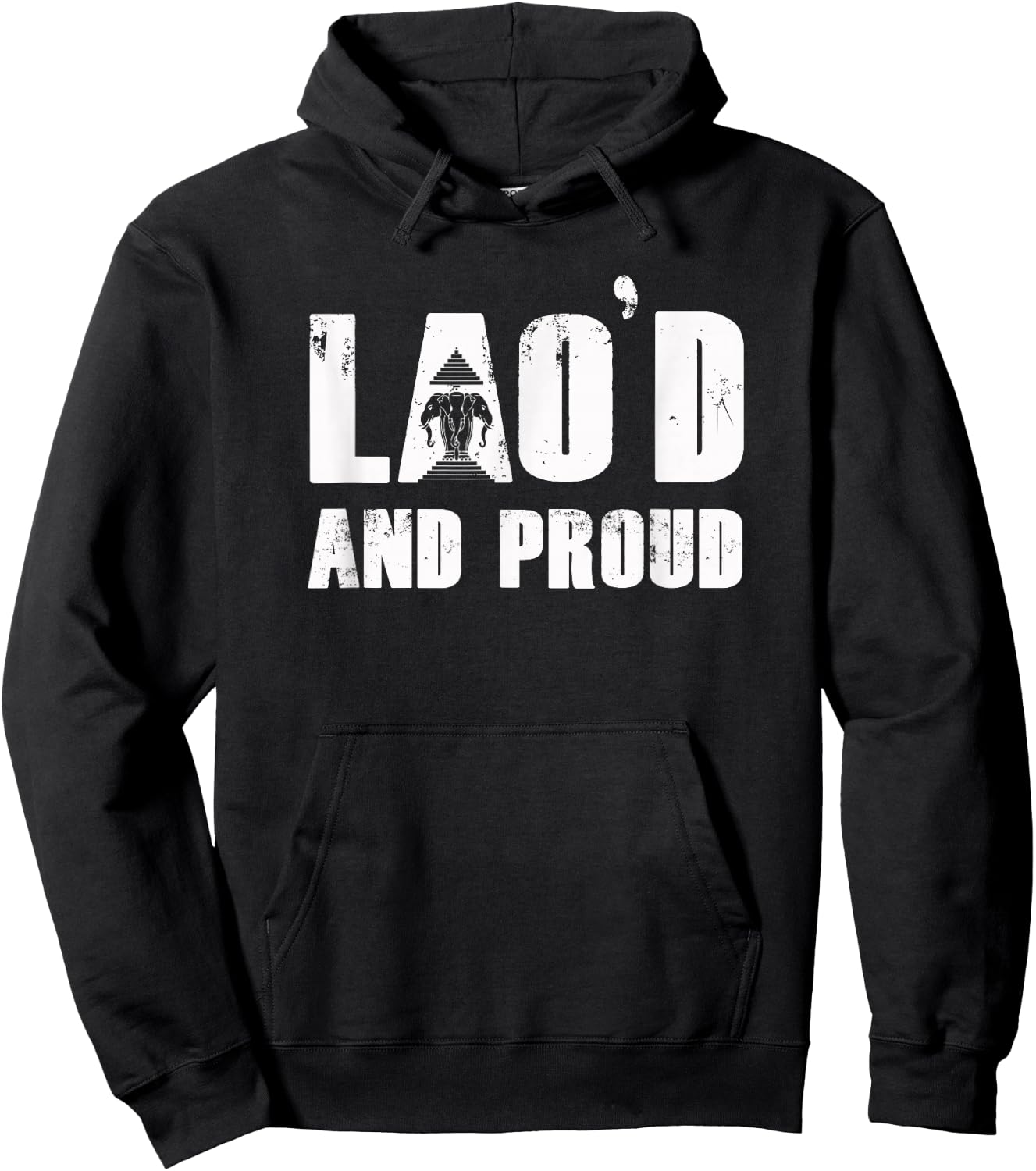 Lao Designs by RespekDis | Lao'D and Proud | -Adults | Black | Small | Short Sleeve | | Cultural | Gift Hoodie - Hoodie | Black