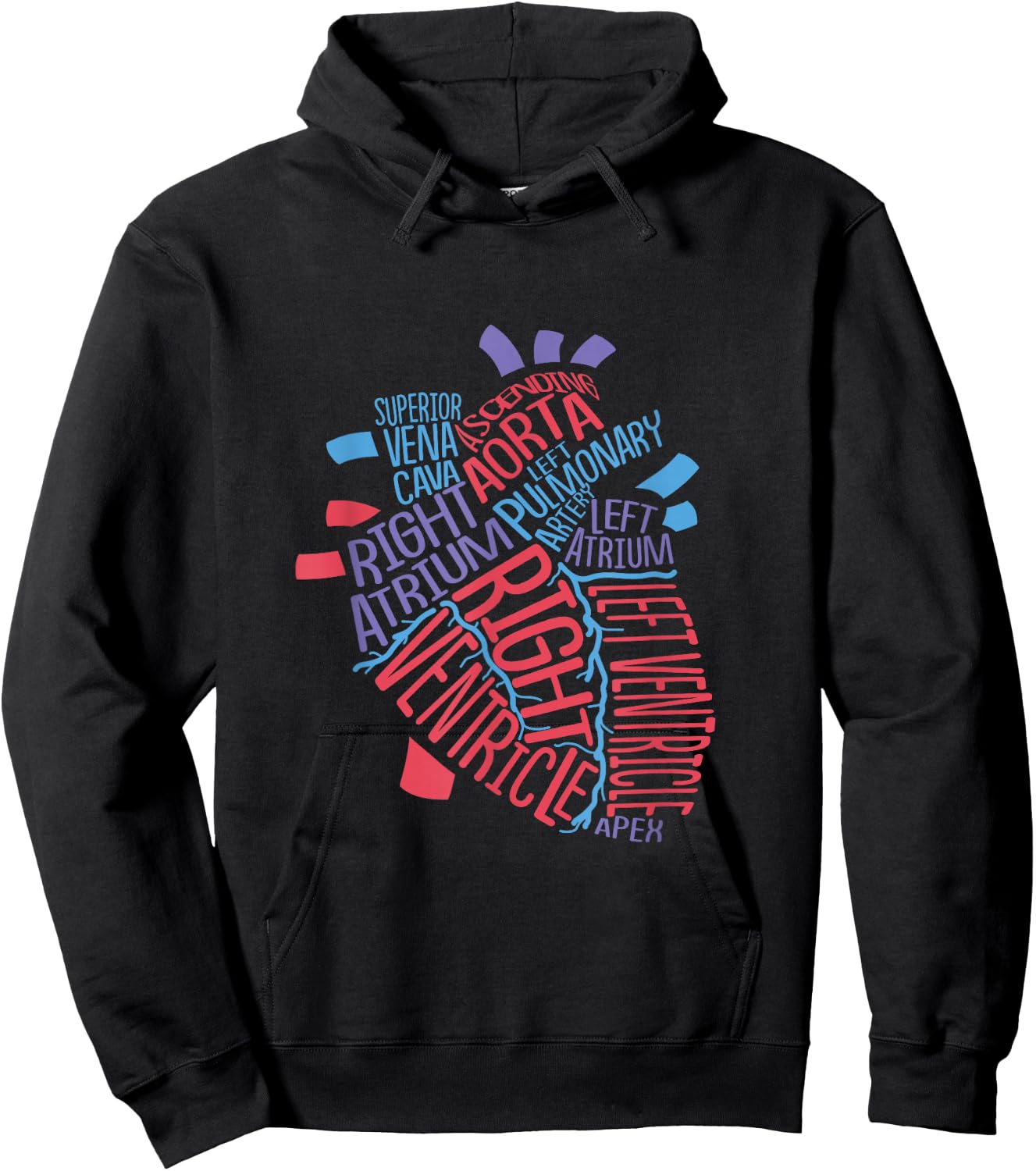 Anatomical Human Heart Cardiology Medical Cardiac Nurse Hoodie - Hoodie | Black