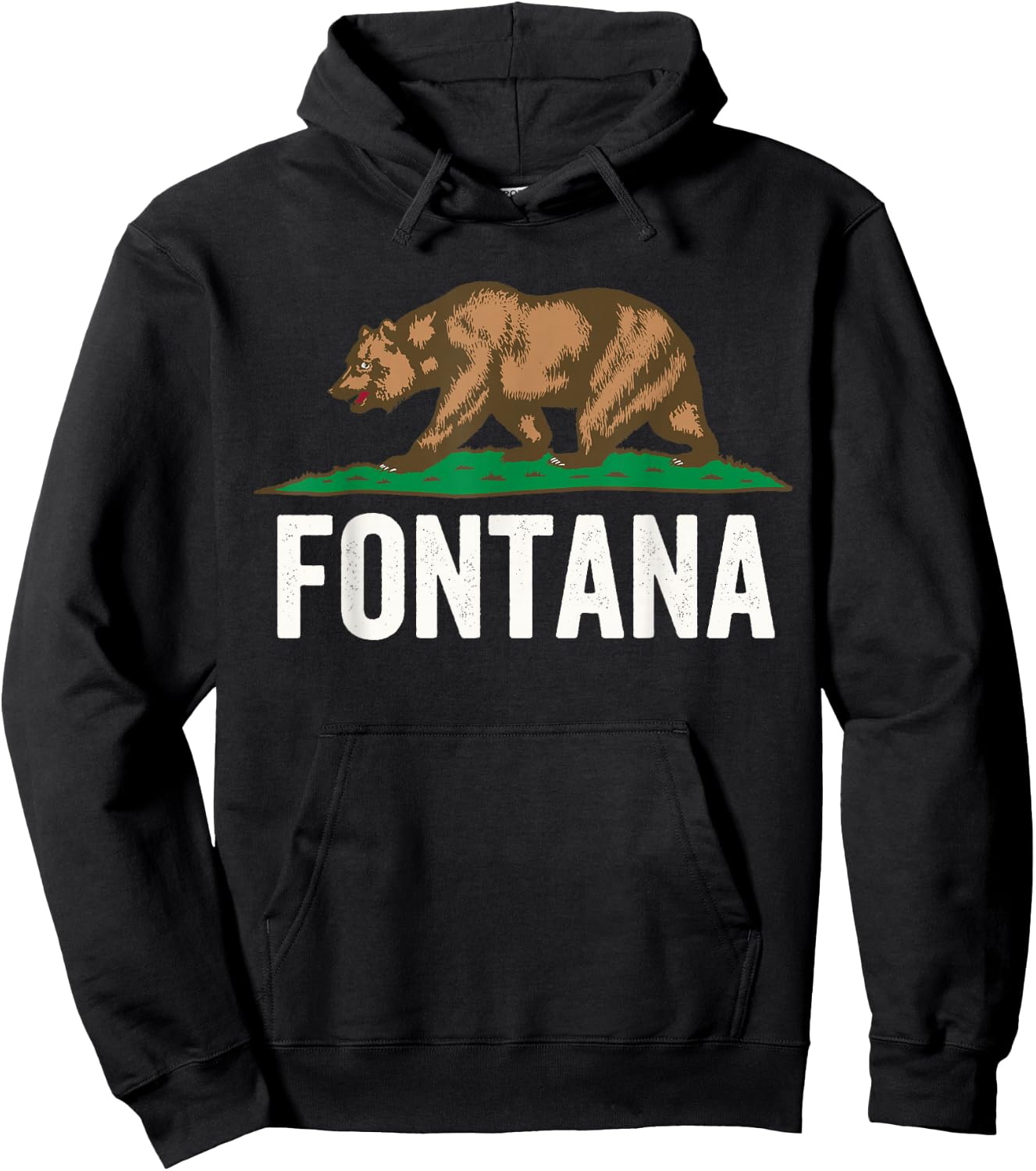 Fontana California Bear, Fontana CA, Fontana Hoodie - Hoodie | Black