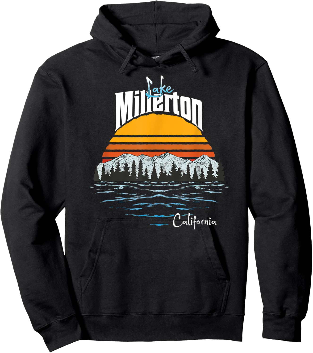 Vintage Lake Millerton California Souvenir Hoodie - Hoodie | Black