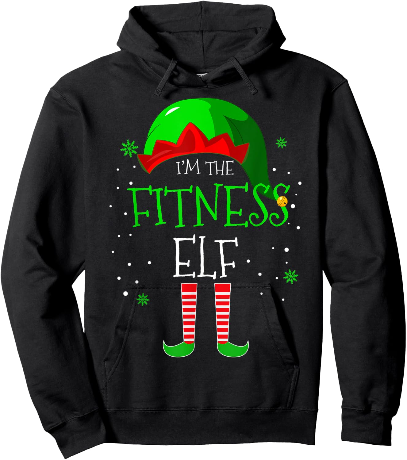 I'm the Fitness Elf Family Matching Costume Christmas Gift Hoodie - Hoodie | Black