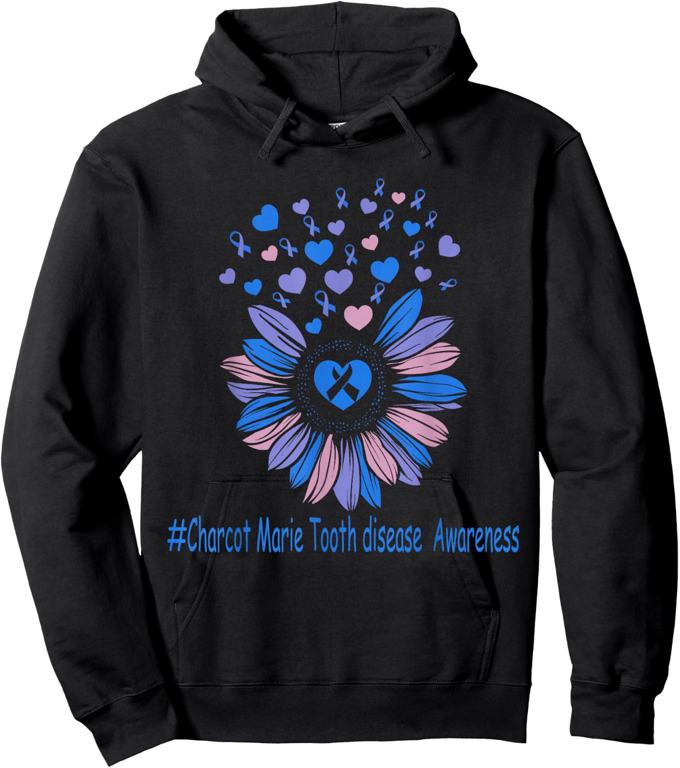 charcot marie tooth disease Awareness Sunflower Hoodie - Hoodie | Black
