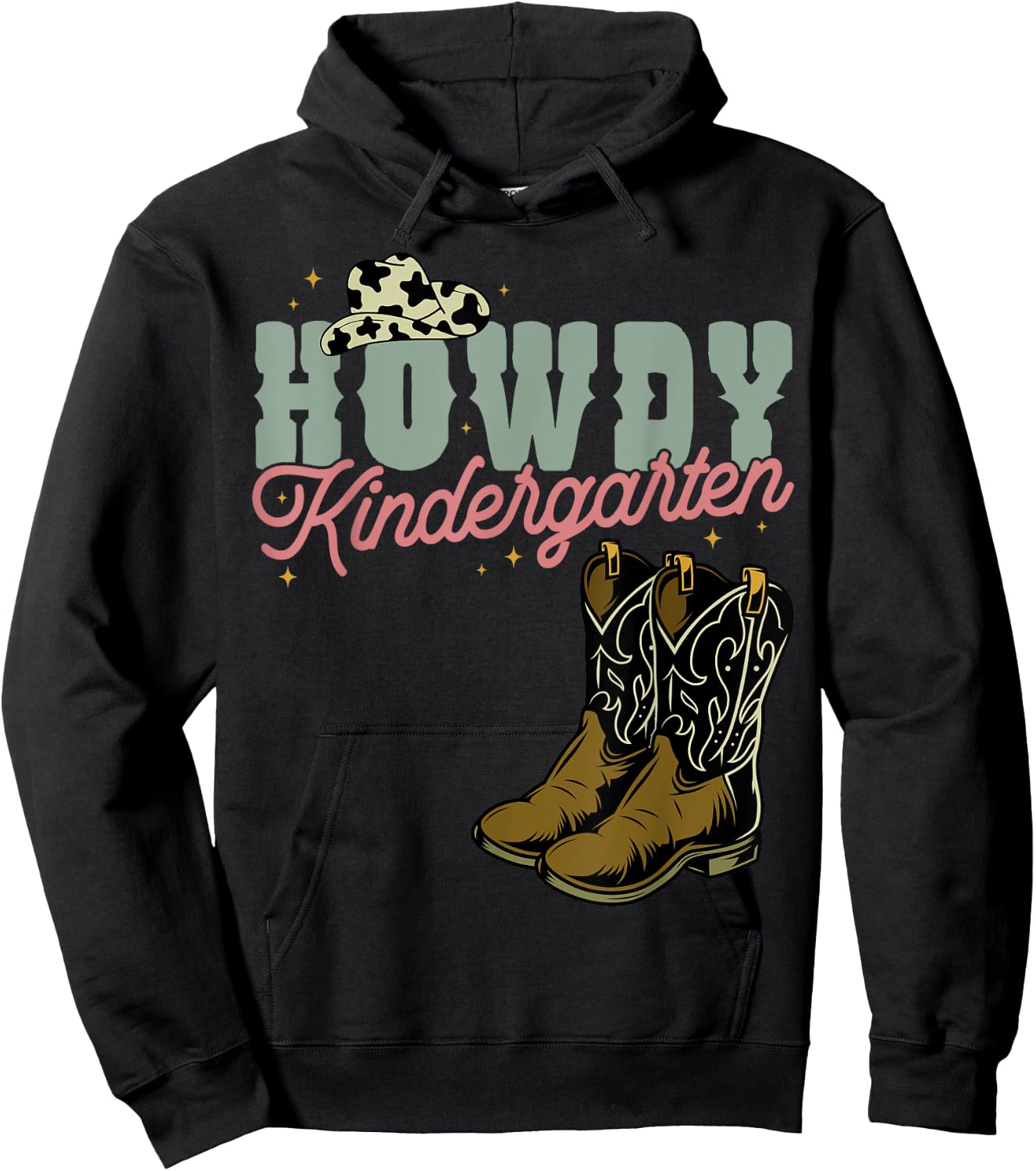 Howdy Kindergarten Cowgirl Cowboy Teacher Kindergarten Hoodie - Hoodie | Black