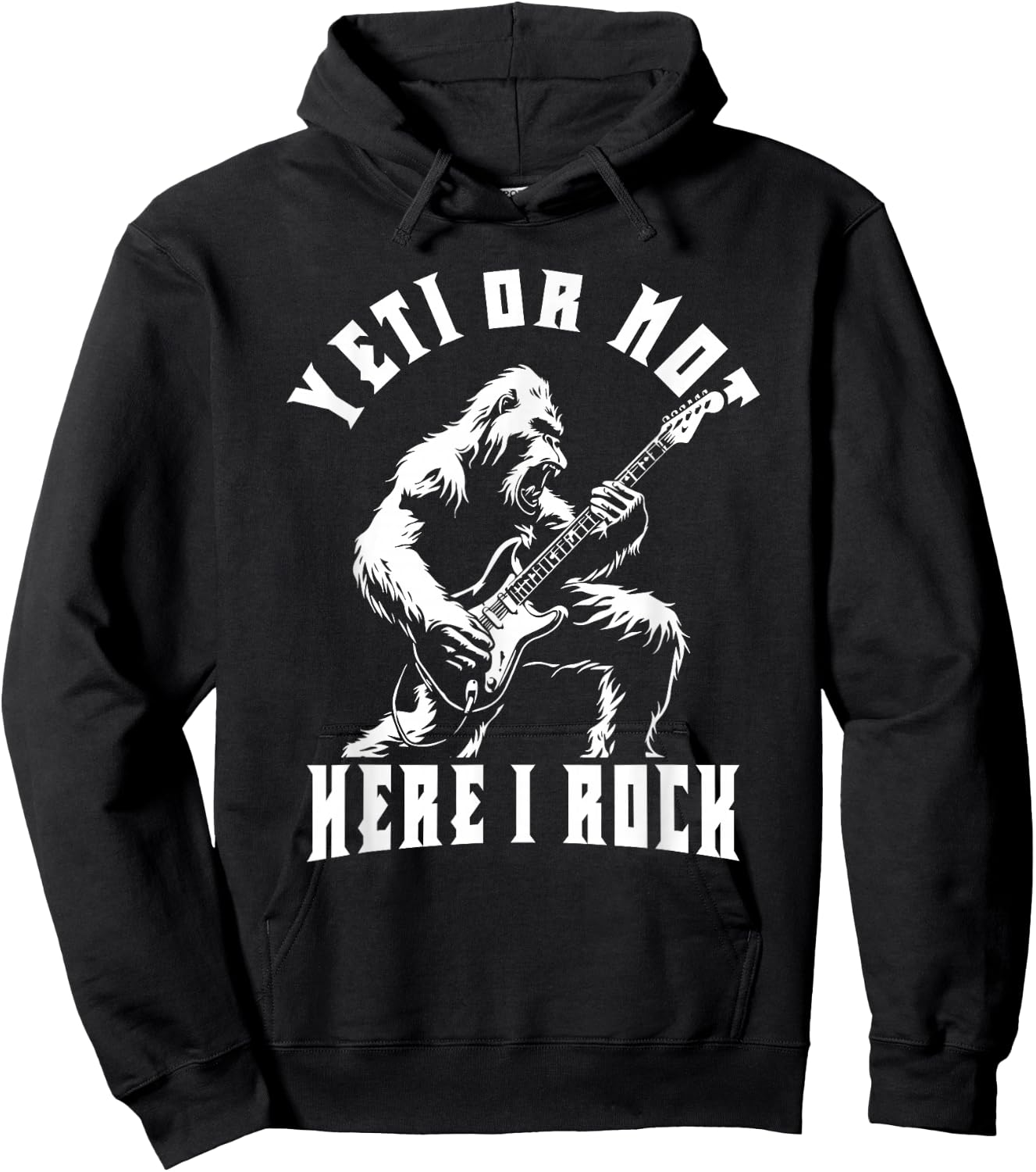Funny Rock And Roll Bigfoot Hoodie - Hoodie | Black