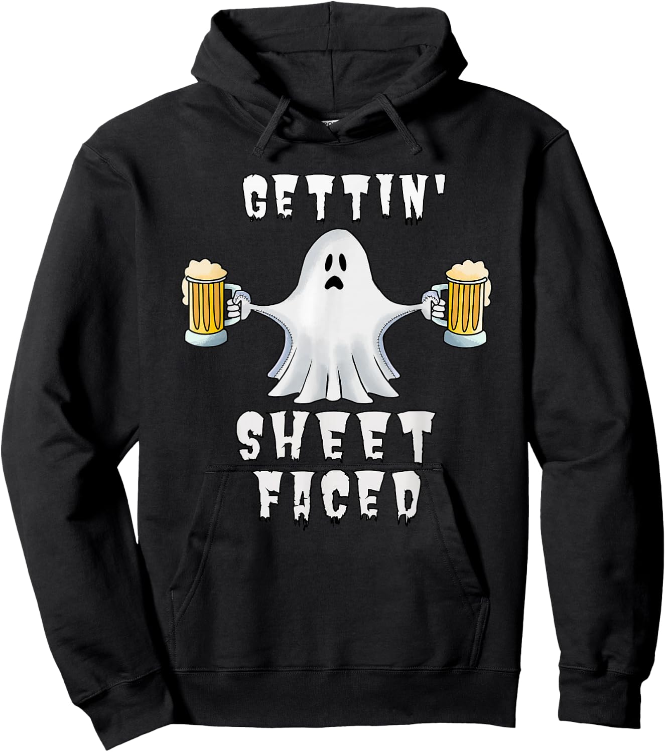 Halloween Boos Booze Beer Drinking Alcohol Ghost Hoodie - Hoodie | Black