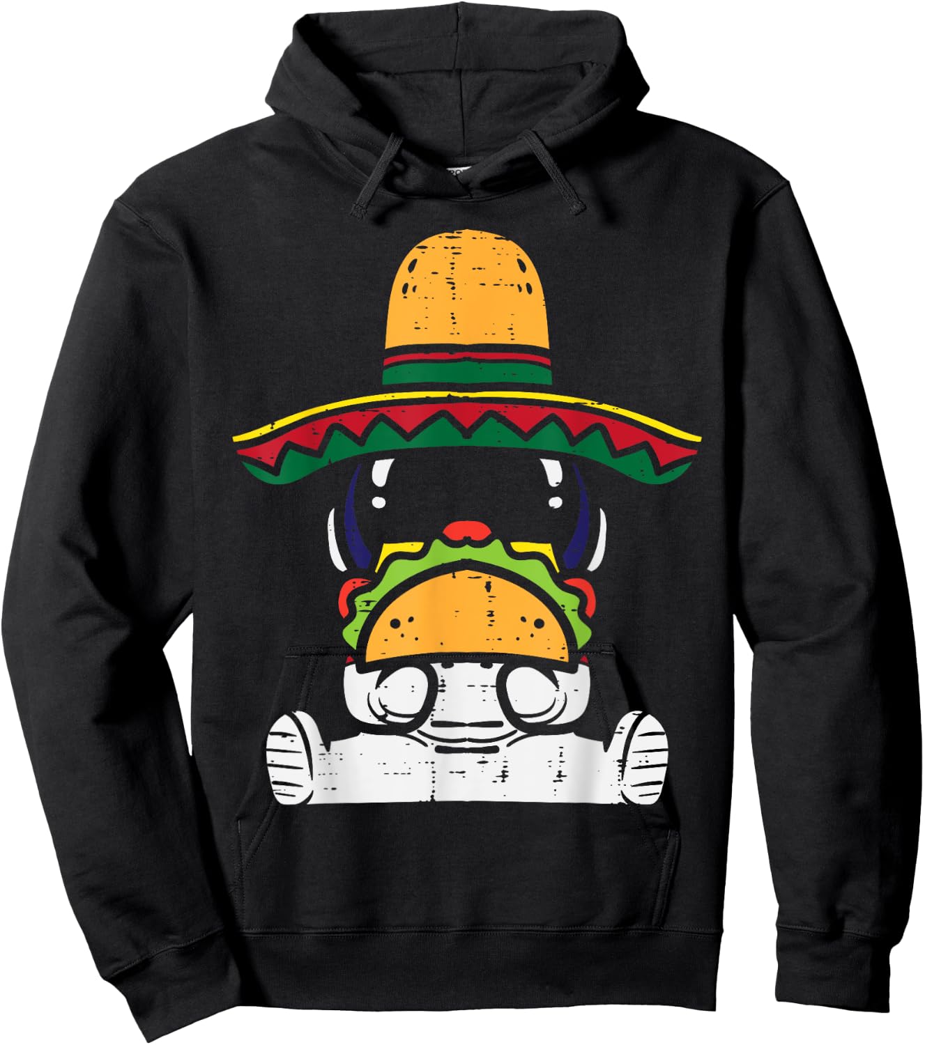 Mexican Astronaut Sombrero Tacos Space Food Men Women Kids Hoodie - Hoodie | Black