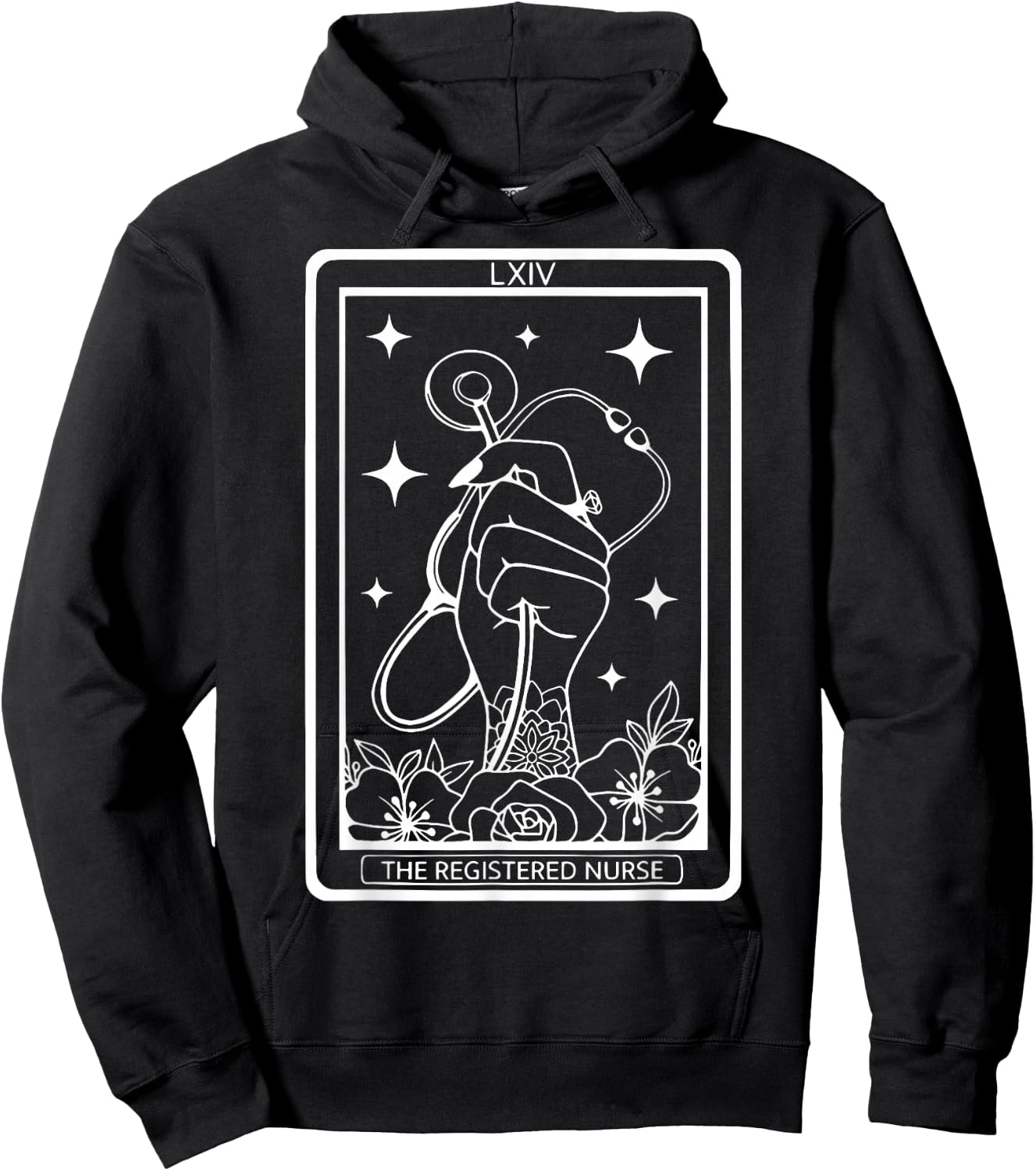 The Registered Nurse Tarot Card RN Stethoscope Witchy Nurse Hoodie - Hoodie | Black